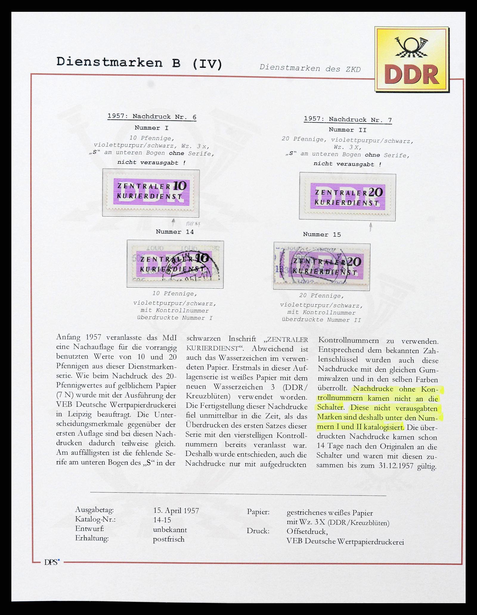38139 0019 - Postzegelverzameling 38139 DDR dienst 1948-1990.