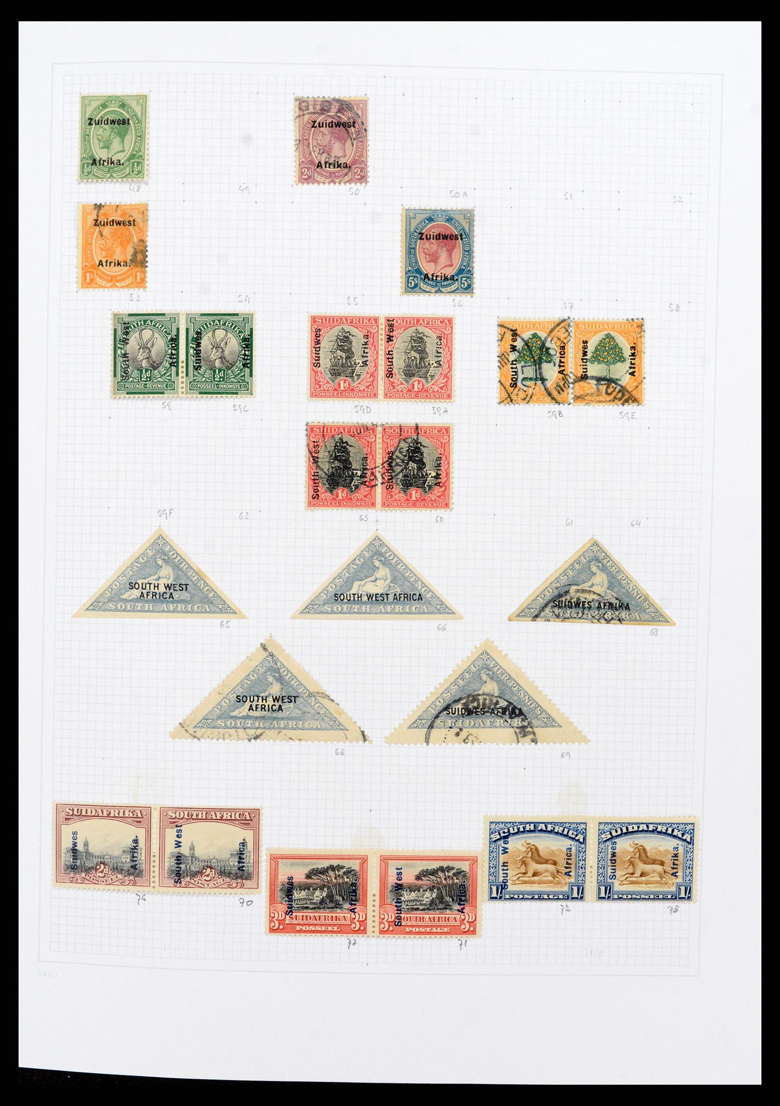 38147 0002 - Postzegelverzameling 38147 Zuid West Afrika 1923-2016.