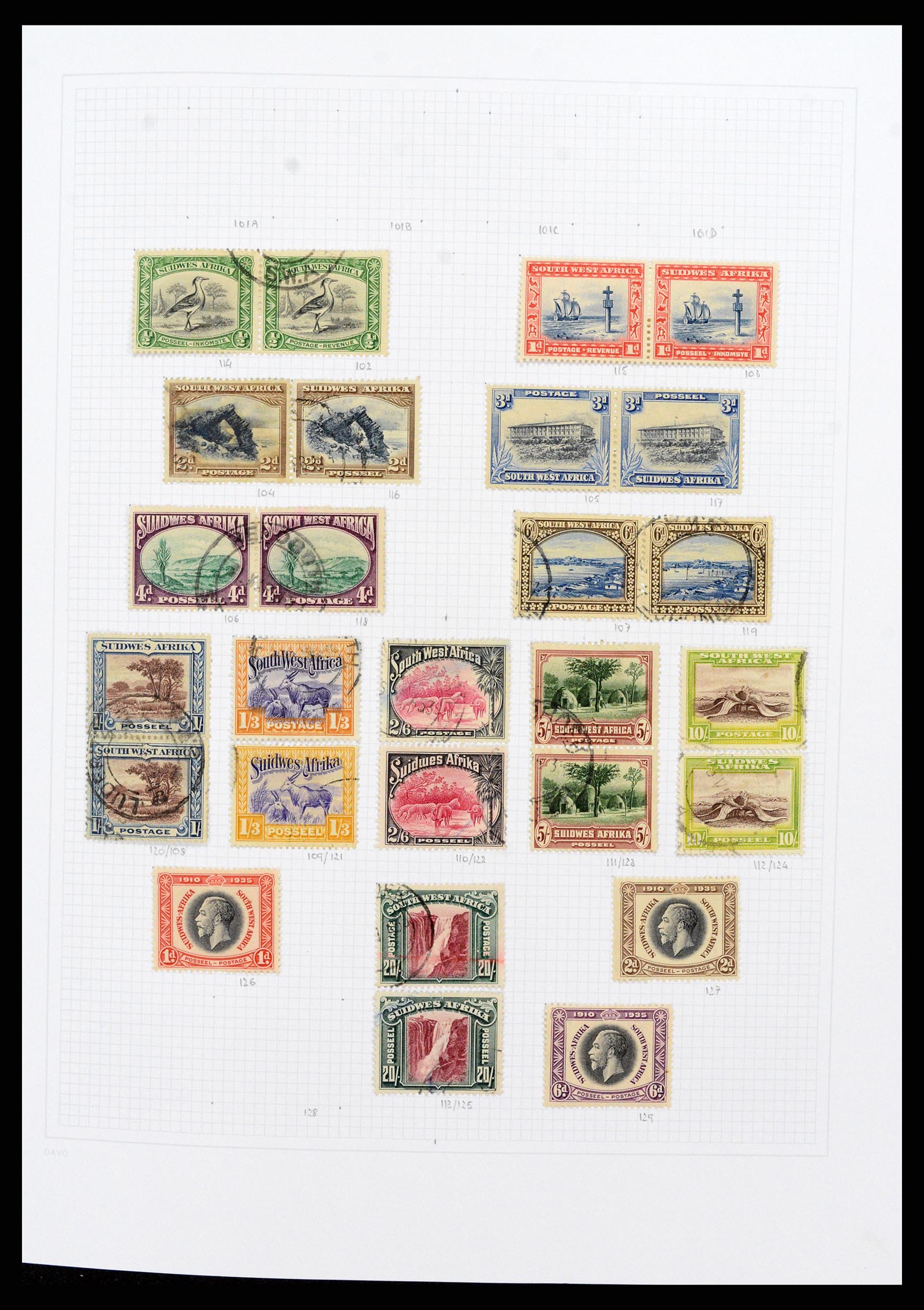 38147 0004 - Postzegelverzameling 38147 Zuid West Afrika 1923-2016.
