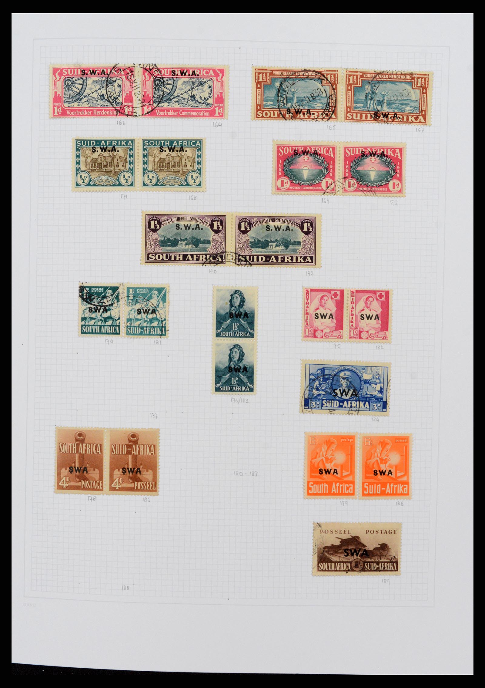 38147 0006 - Postzegelverzameling 38147 Zuid West Afrika 1923-2016.