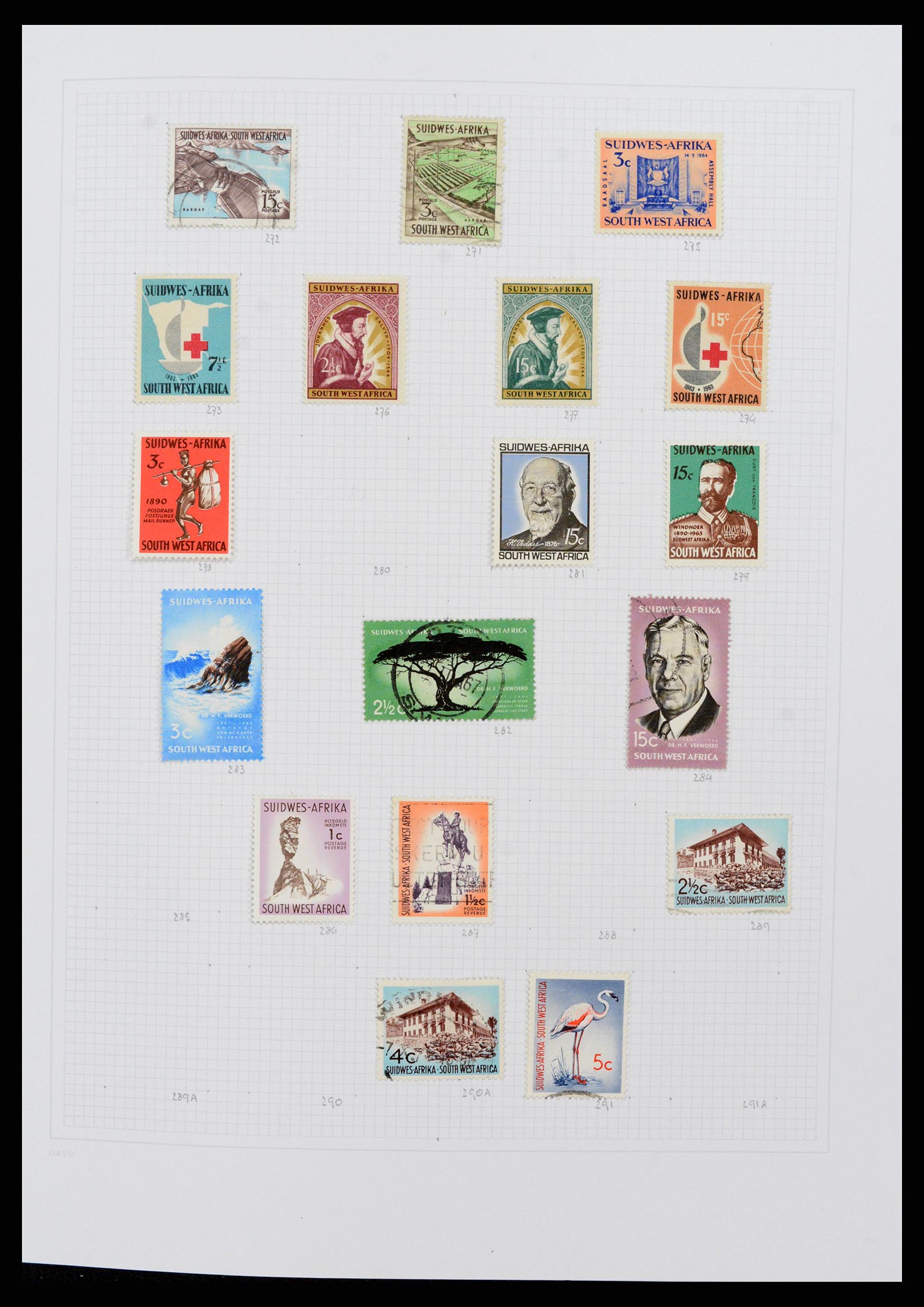 38147 0010 - Postzegelverzameling 38147 Zuid West Afrika 1923-2016.