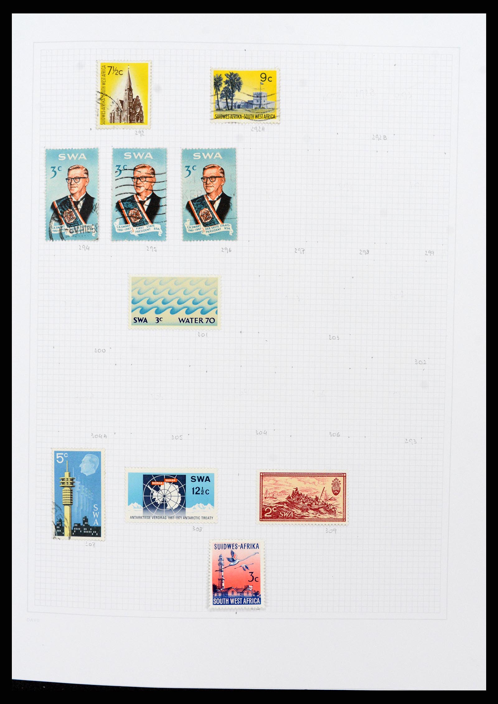 38147 0011 - Postzegelverzameling 38147 Zuid West Afrika 1923-2016.