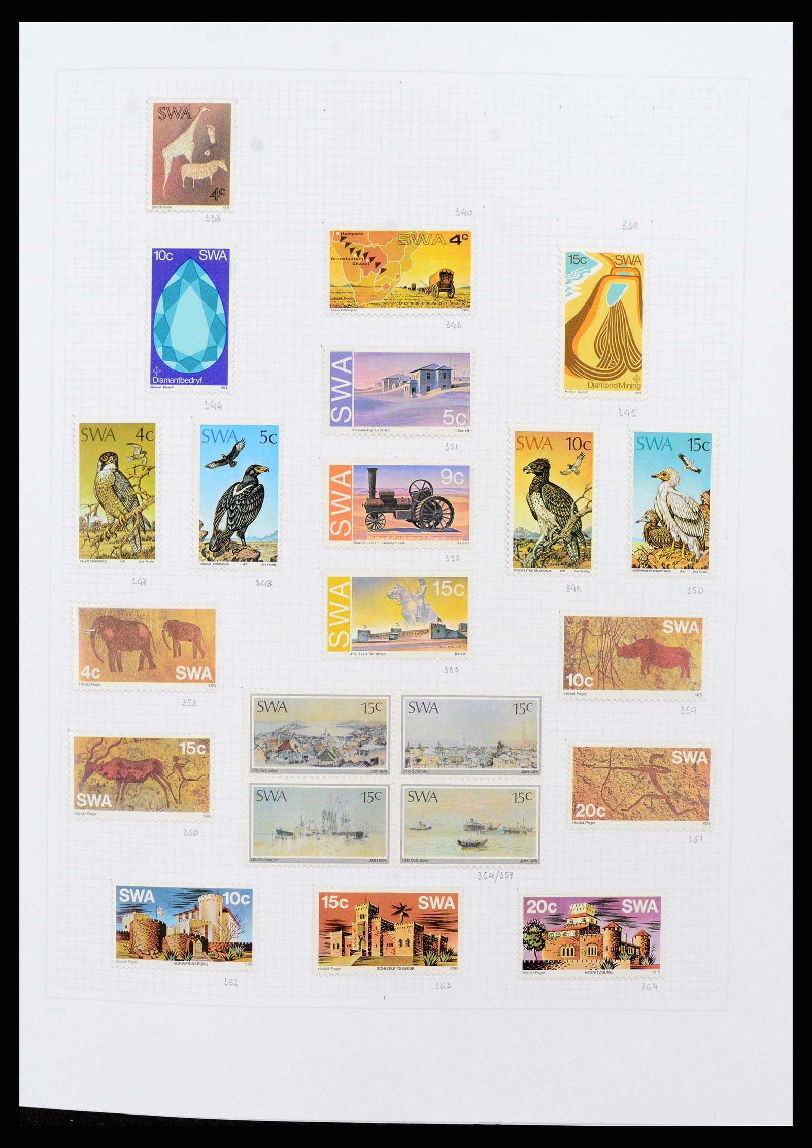 38147 0013 - Postzegelverzameling 38147 Zuid West Afrika 1923-2016.