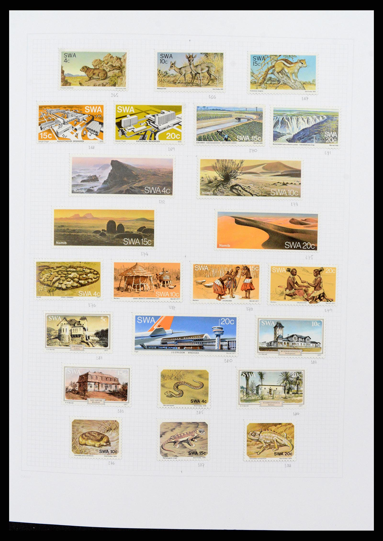 38147 0014 - Postzegelverzameling 38147 Zuid West Afrika 1923-2016.