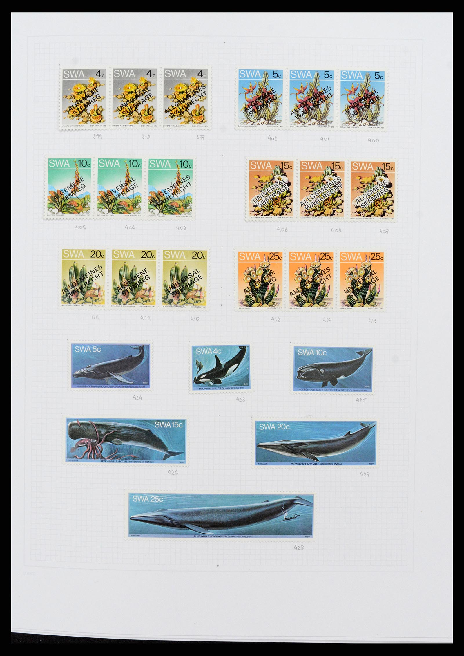 38147 0016 - Postzegelverzameling 38147 Zuid West Afrika 1923-2016.