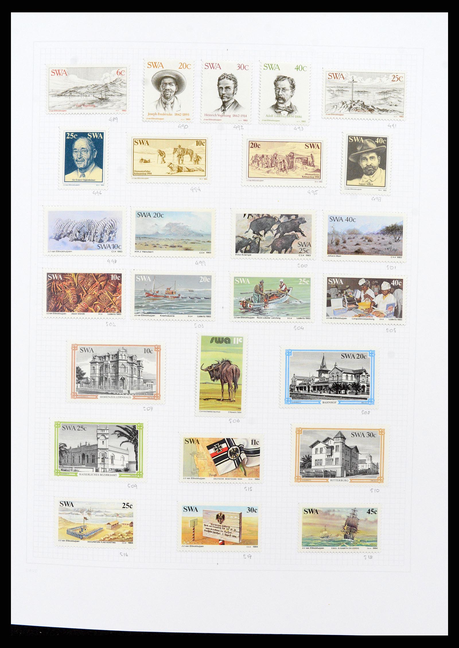 38147 0020 - Postzegelverzameling 38147 Zuid West Afrika 1923-2016.