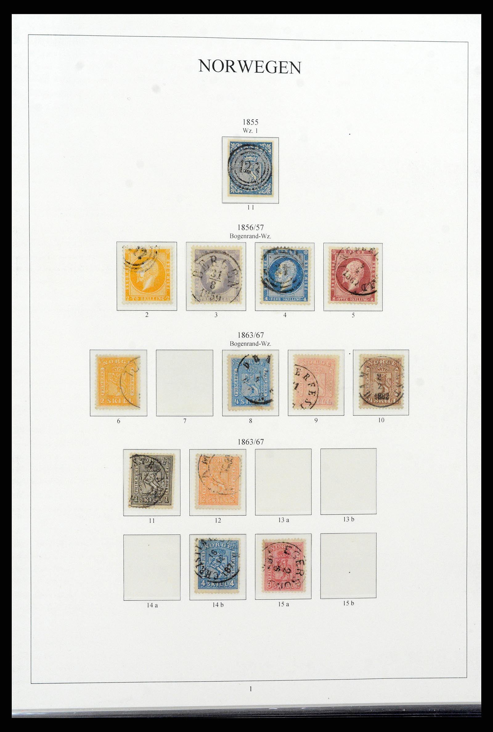 38148 0001 - Stamp collection 38148 Norway 1855-1980.