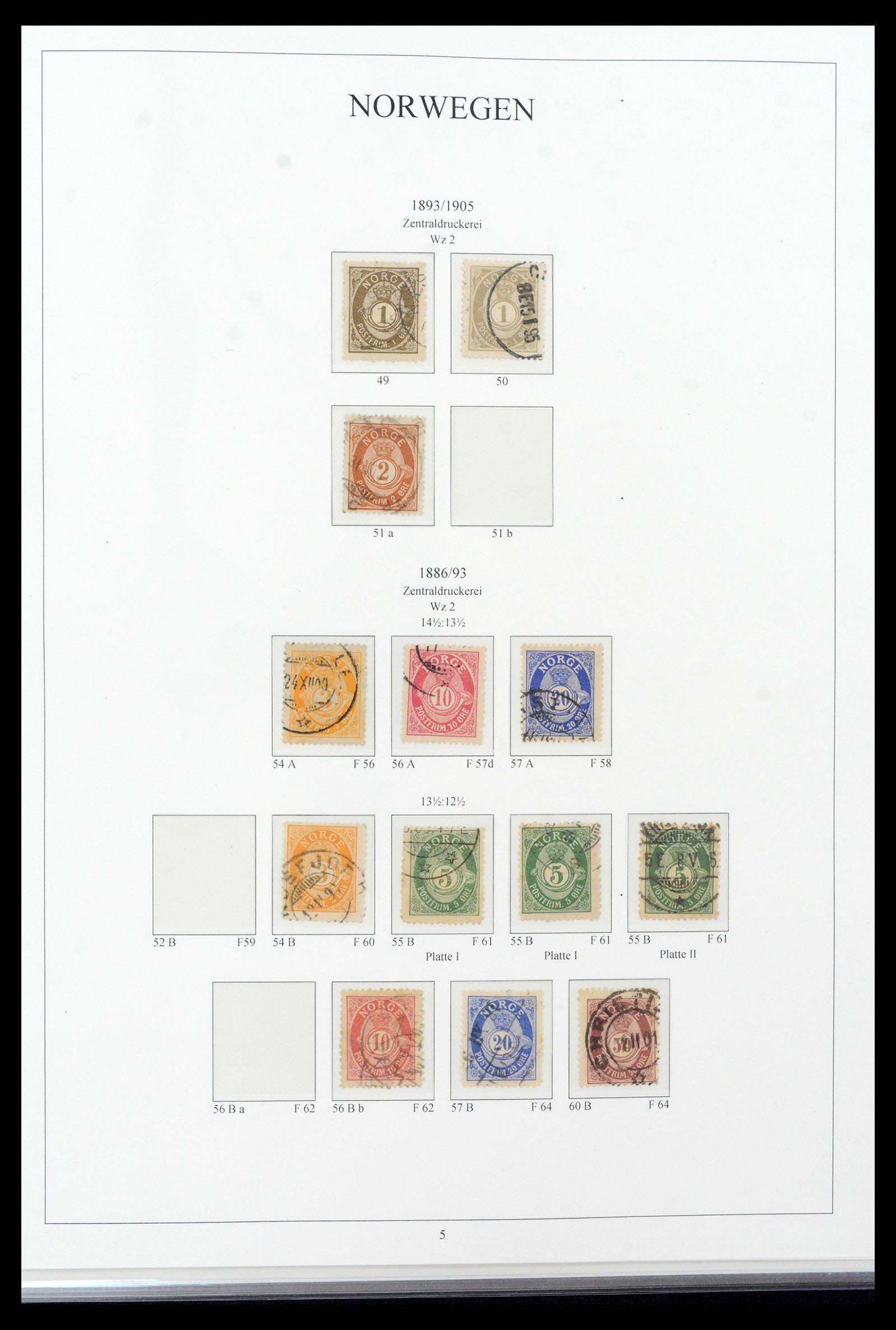 38148 0005 - Stamp collection 38148 Norway 1855-1980.