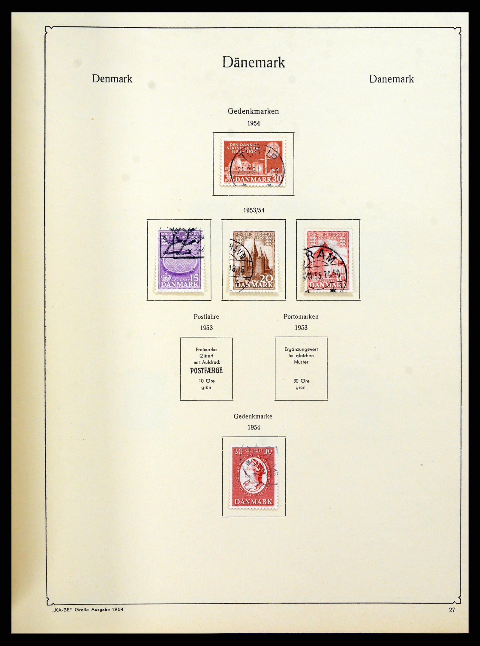 38149 0025 - Postzegelverzameling 38149 Denemarken 1853-1973.
