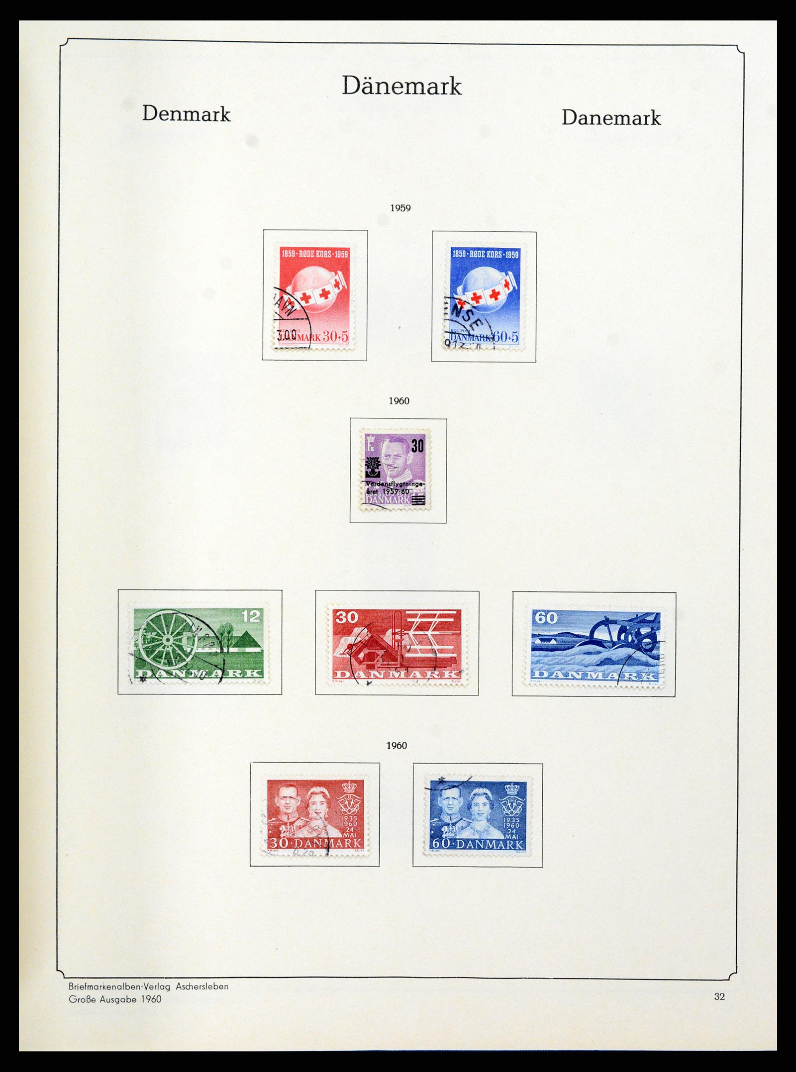 38149 0030 - Postzegelverzameling 38149 Denemarken 1853-1973.