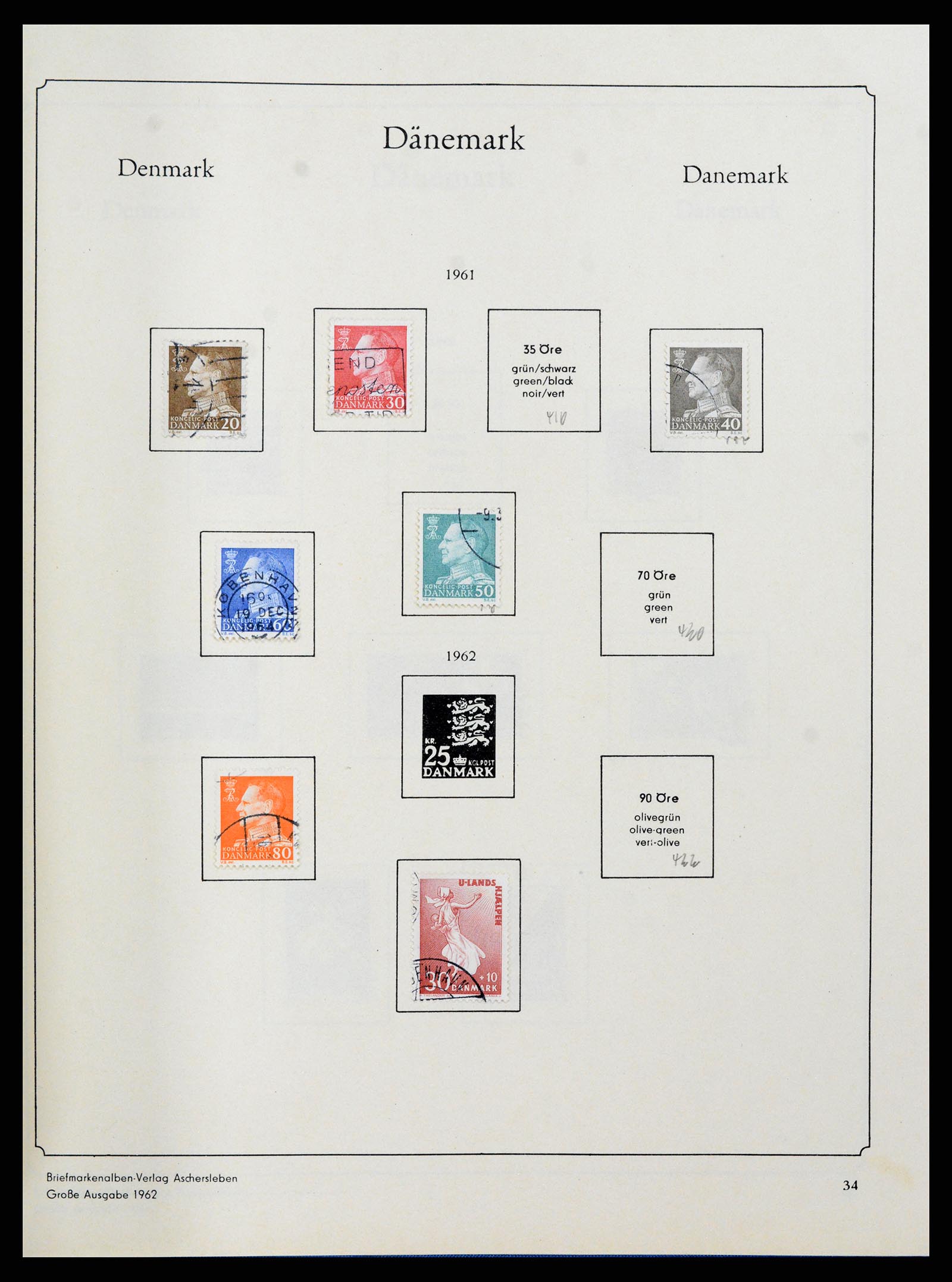 38149 0032 - Postzegelverzameling 38149 Denemarken 1853-1973.