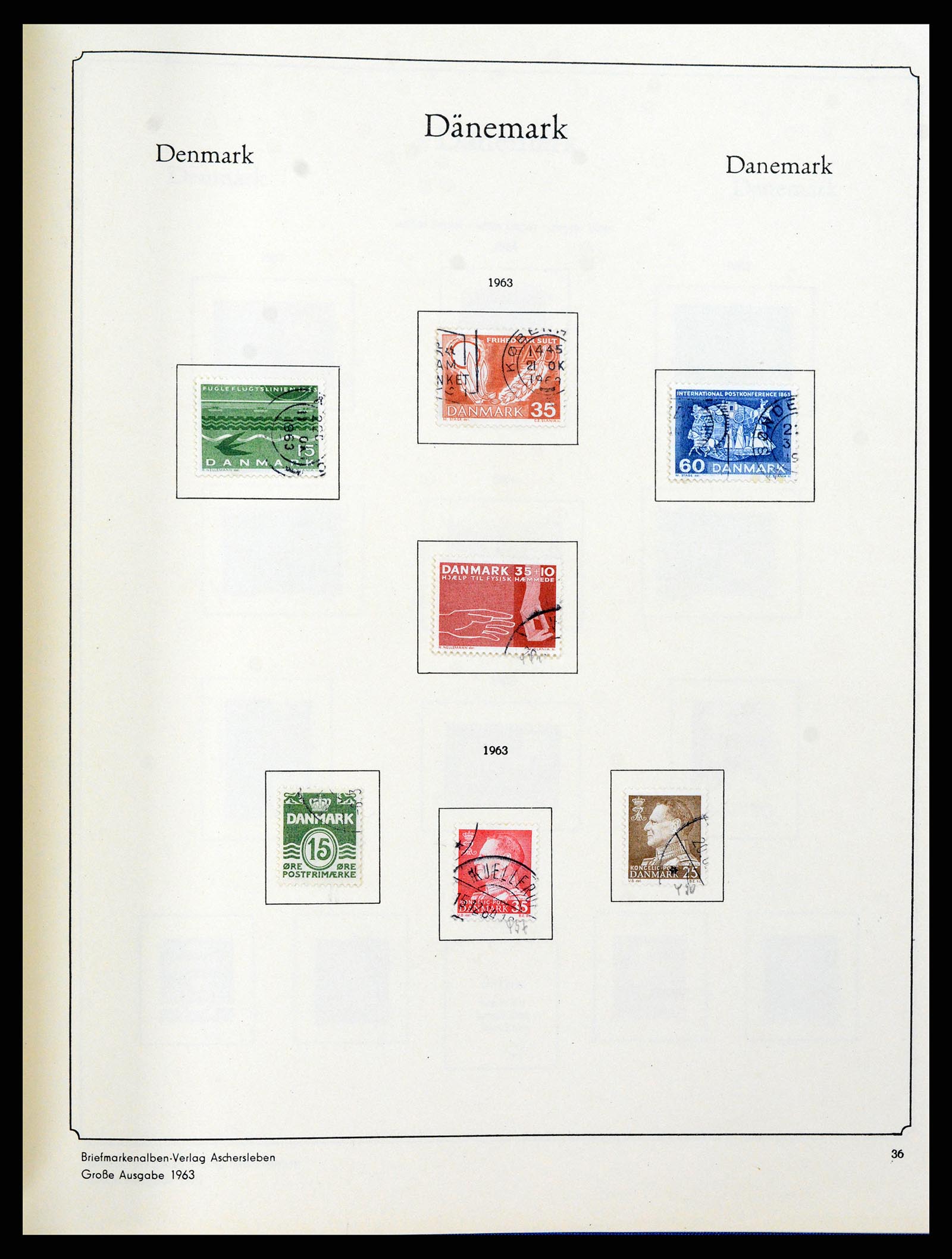 38149 0034 - Postzegelverzameling 38149 Denemarken 1853-1973.