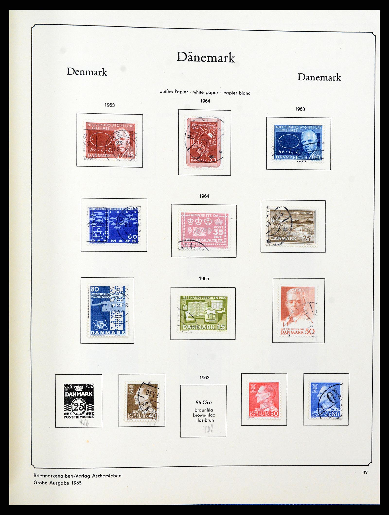 38149 0035 - Postzegelverzameling 38149 Denemarken 1853-1973.