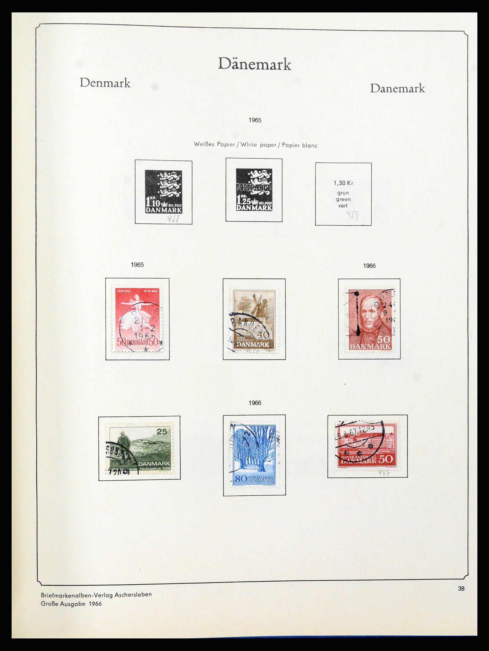 38149 0036 - Postzegelverzameling 38149 Denemarken 1853-1973.