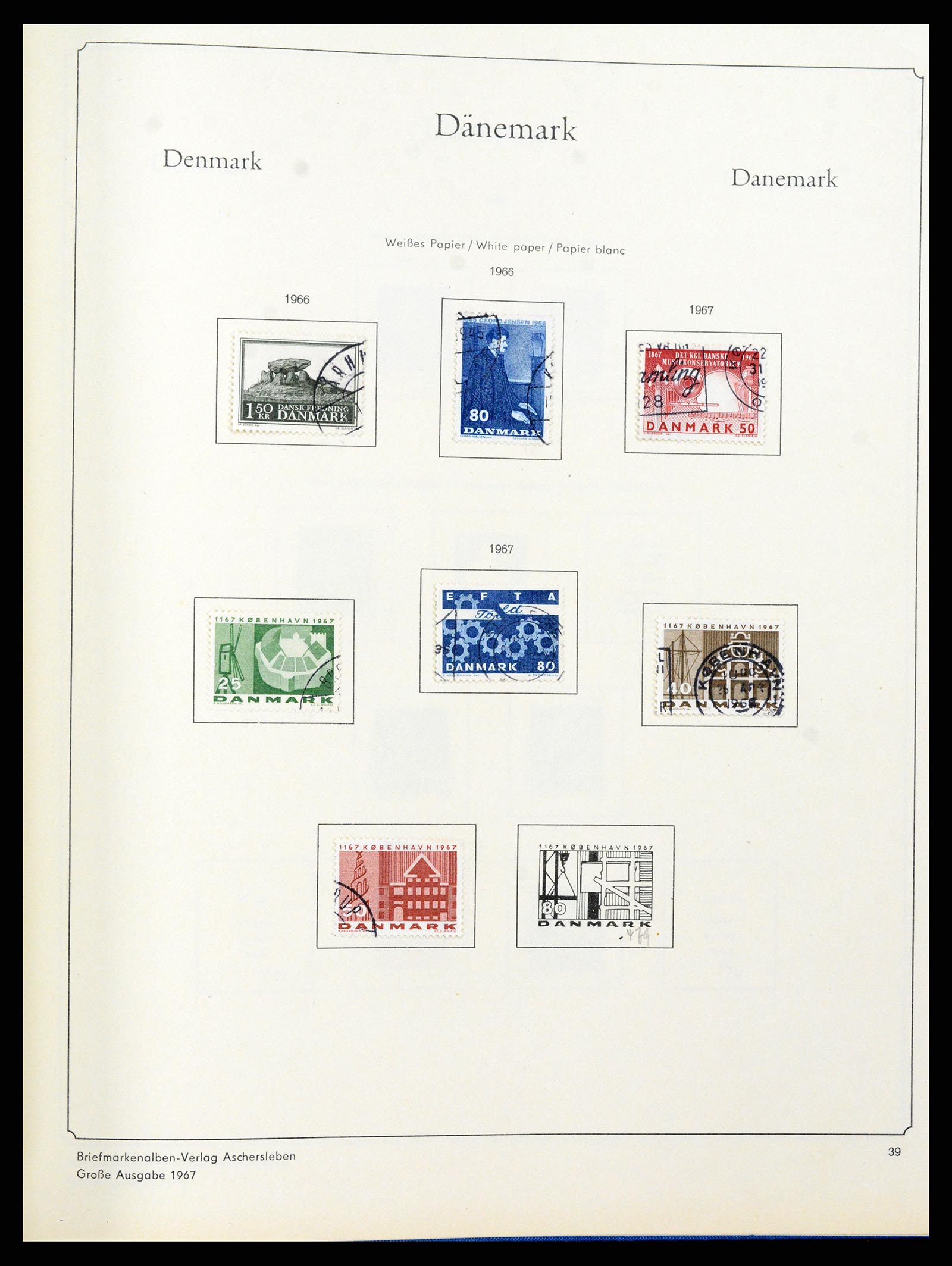 38149 0037 - Postzegelverzameling 38149 Denemarken 1853-1973.