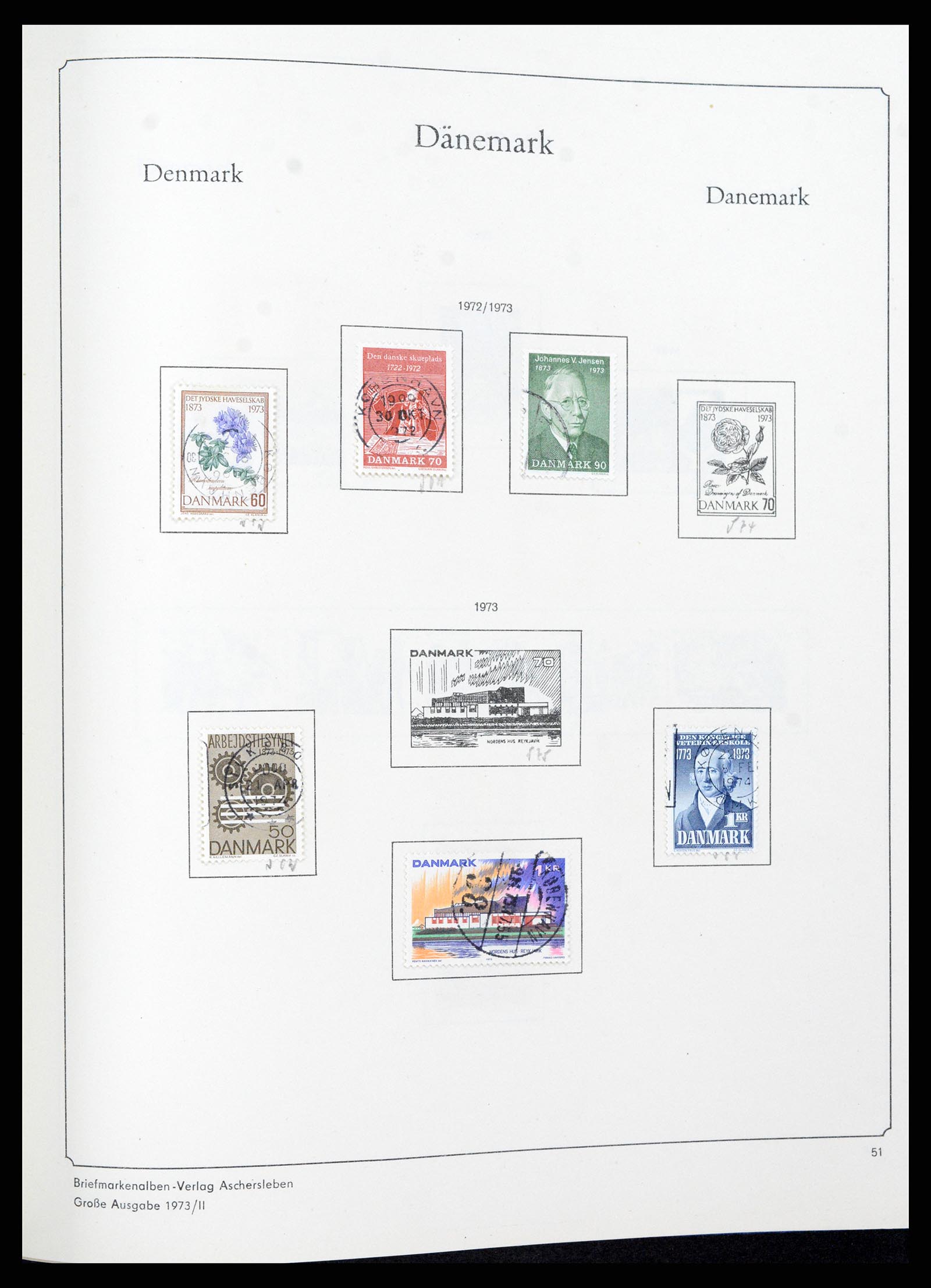 38149 0049 - Postzegelverzameling 38149 Denemarken 1853-1973.