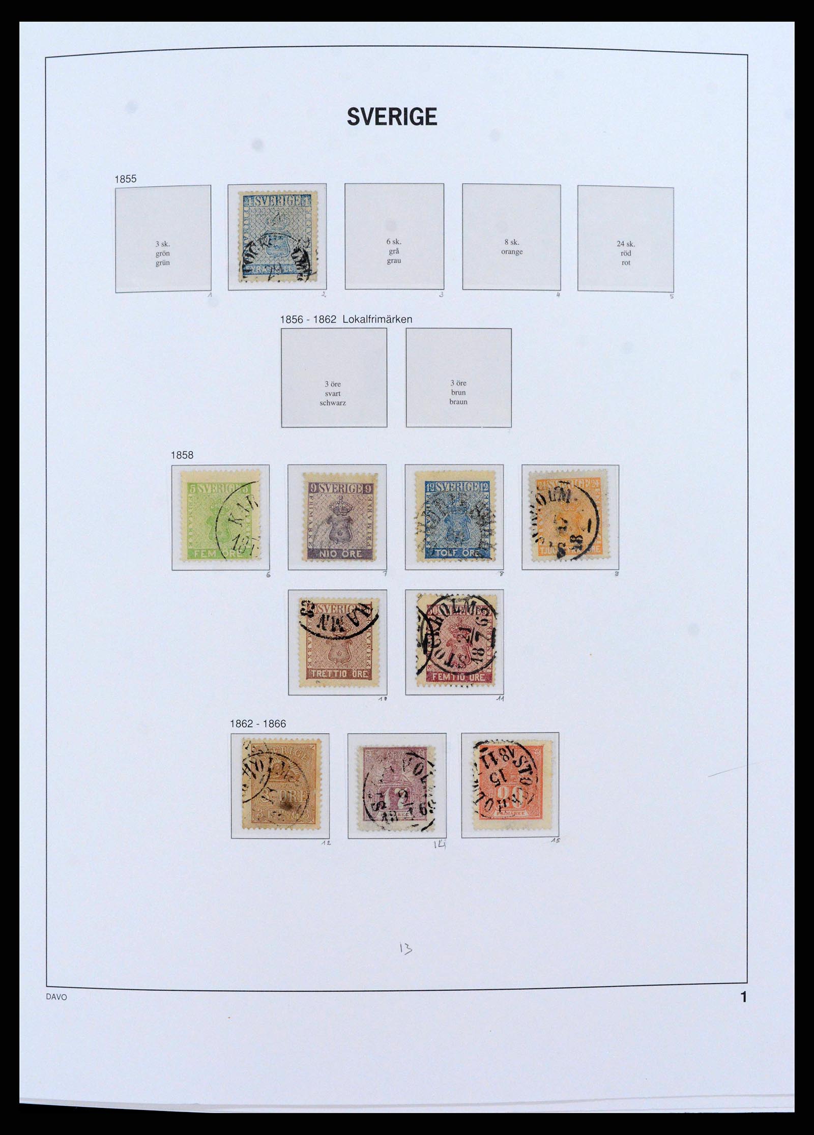 38151 0001 - Postzegelverzameling 38151 Zweden 1855-2016.