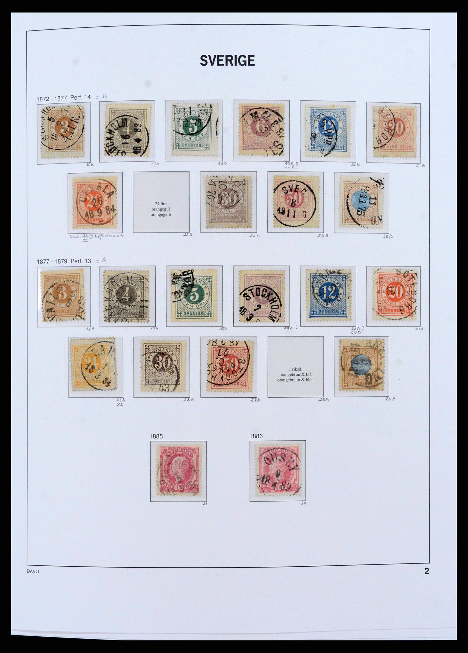 38151 0002 - Postzegelverzameling 38151 Zweden 1855-2016.