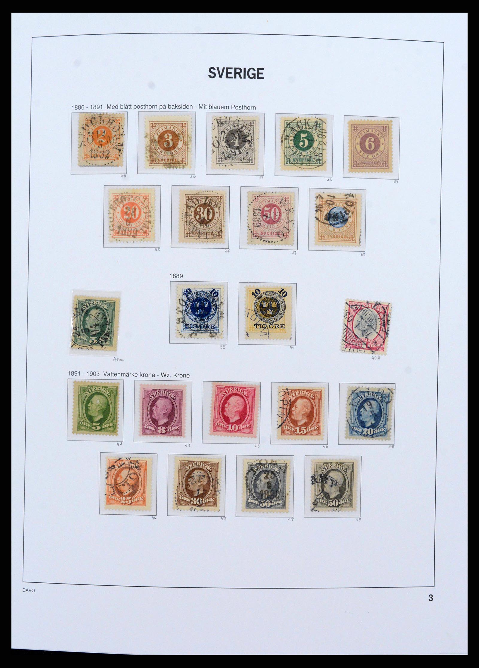 38151 0003 - Postzegelverzameling 38151 Zweden 1855-2016.