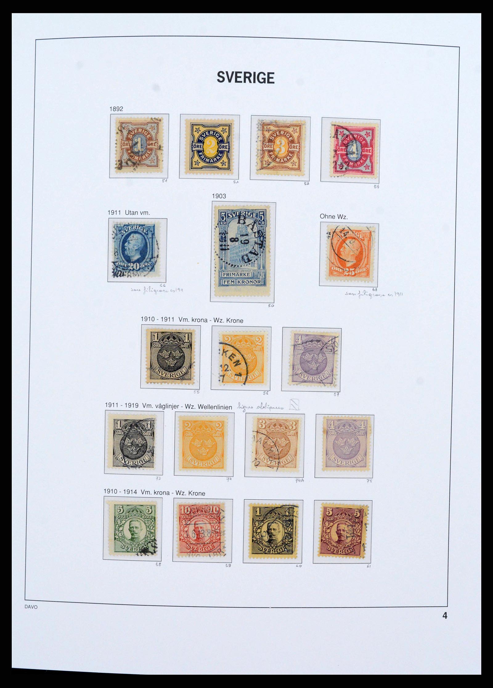 38151 0004 - Stamp collection 38151 Sweden 1855-2016.