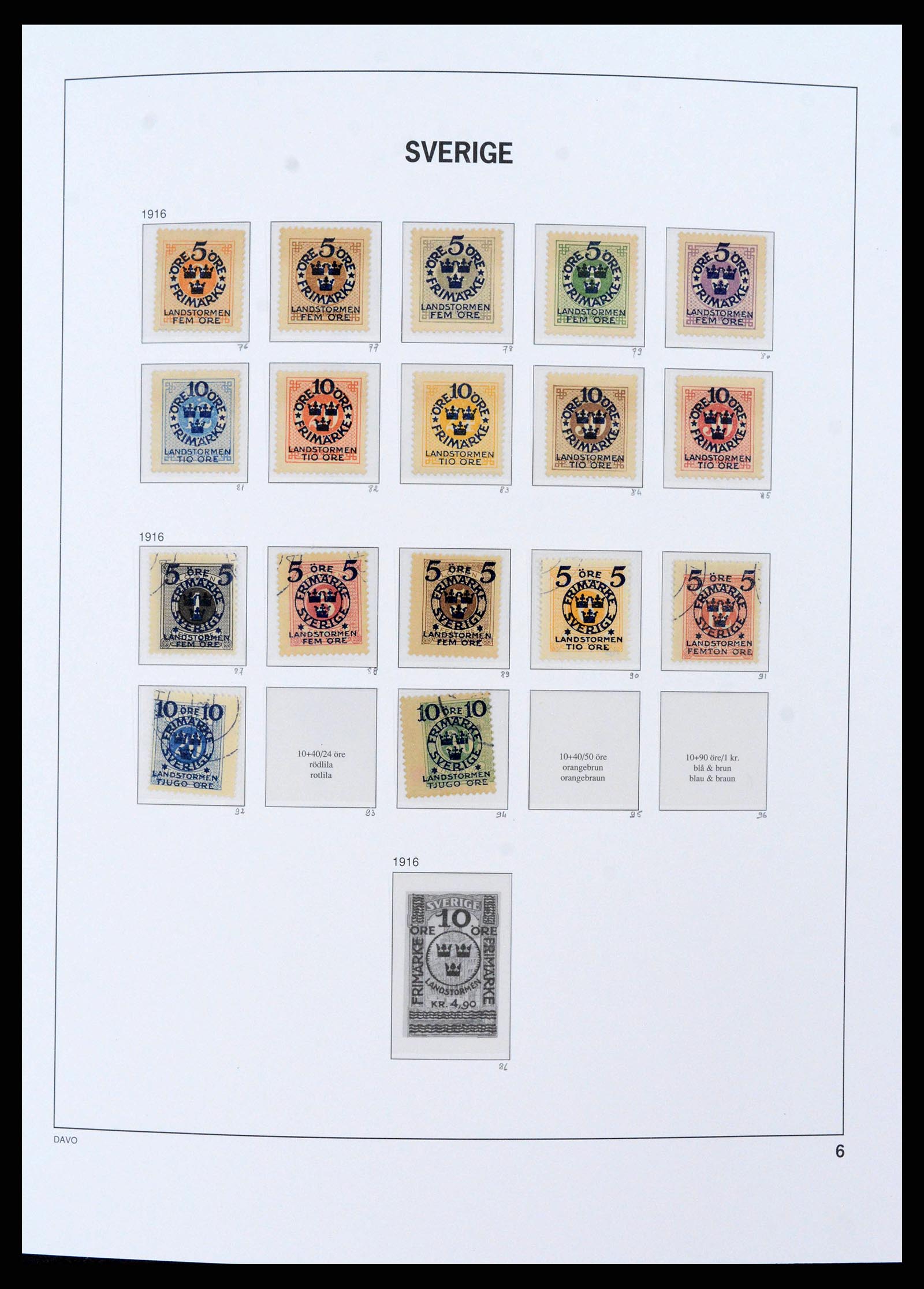 38151 0006 - Postzegelverzameling 38151 Zweden 1855-2016.