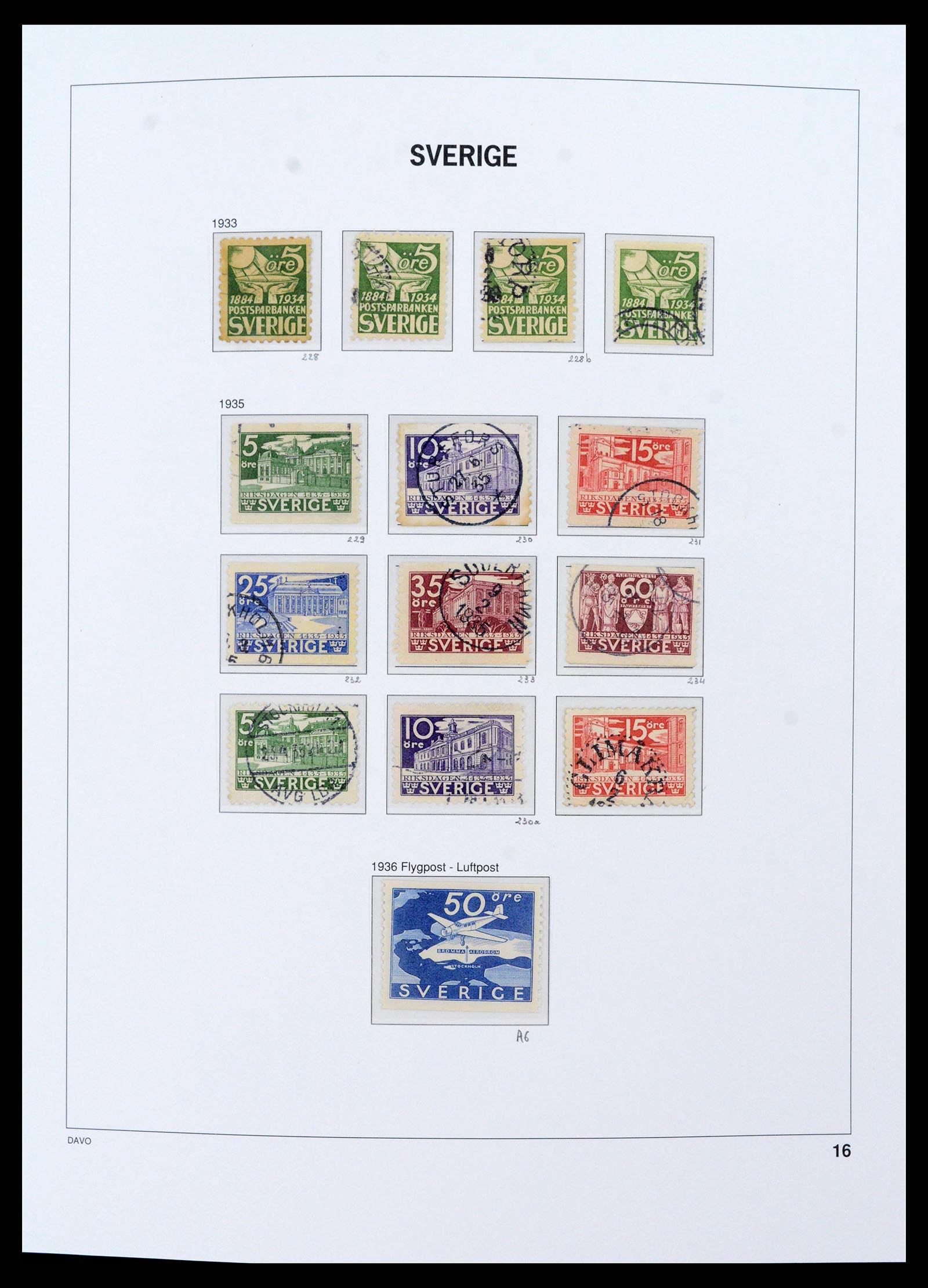 38151 0017 - Postzegelverzameling 38151 Zweden 1855-2016.