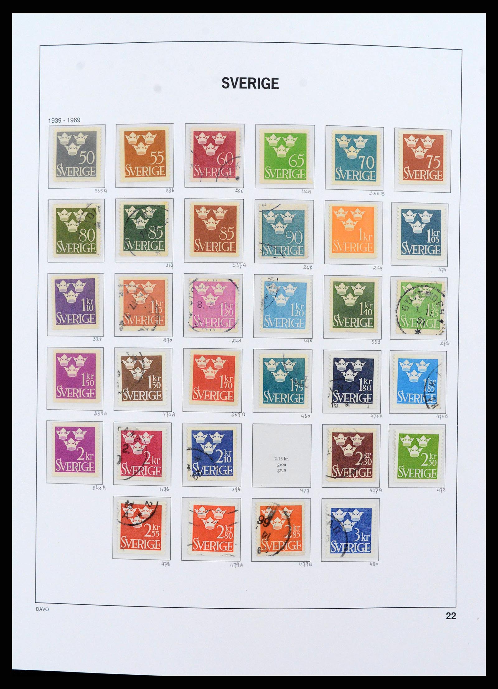 38151 0023 - Stamp collection 38151 Sweden 1855-2016.