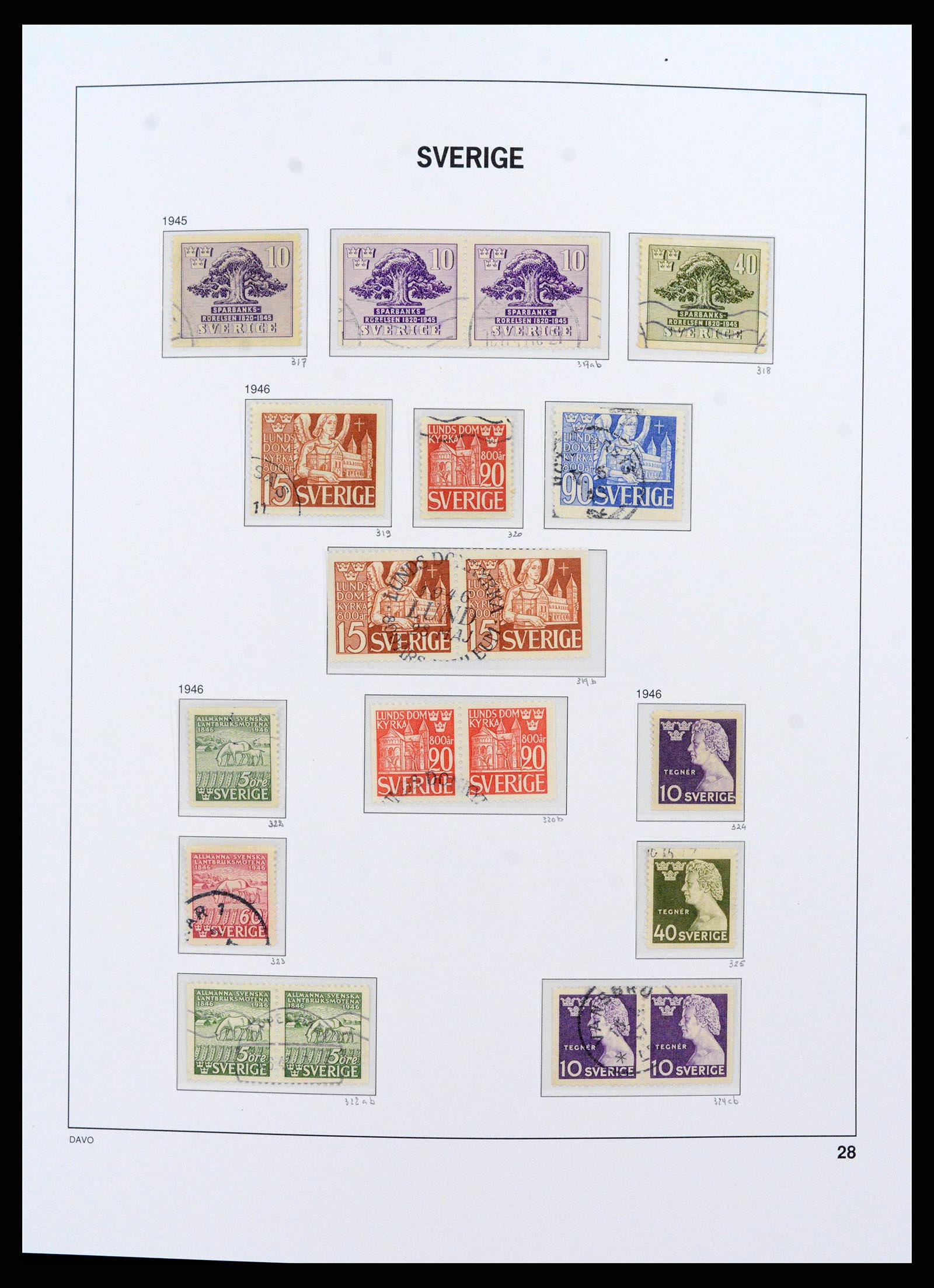 38151 0029 - Postzegelverzameling 38151 Zweden 1855-2016.