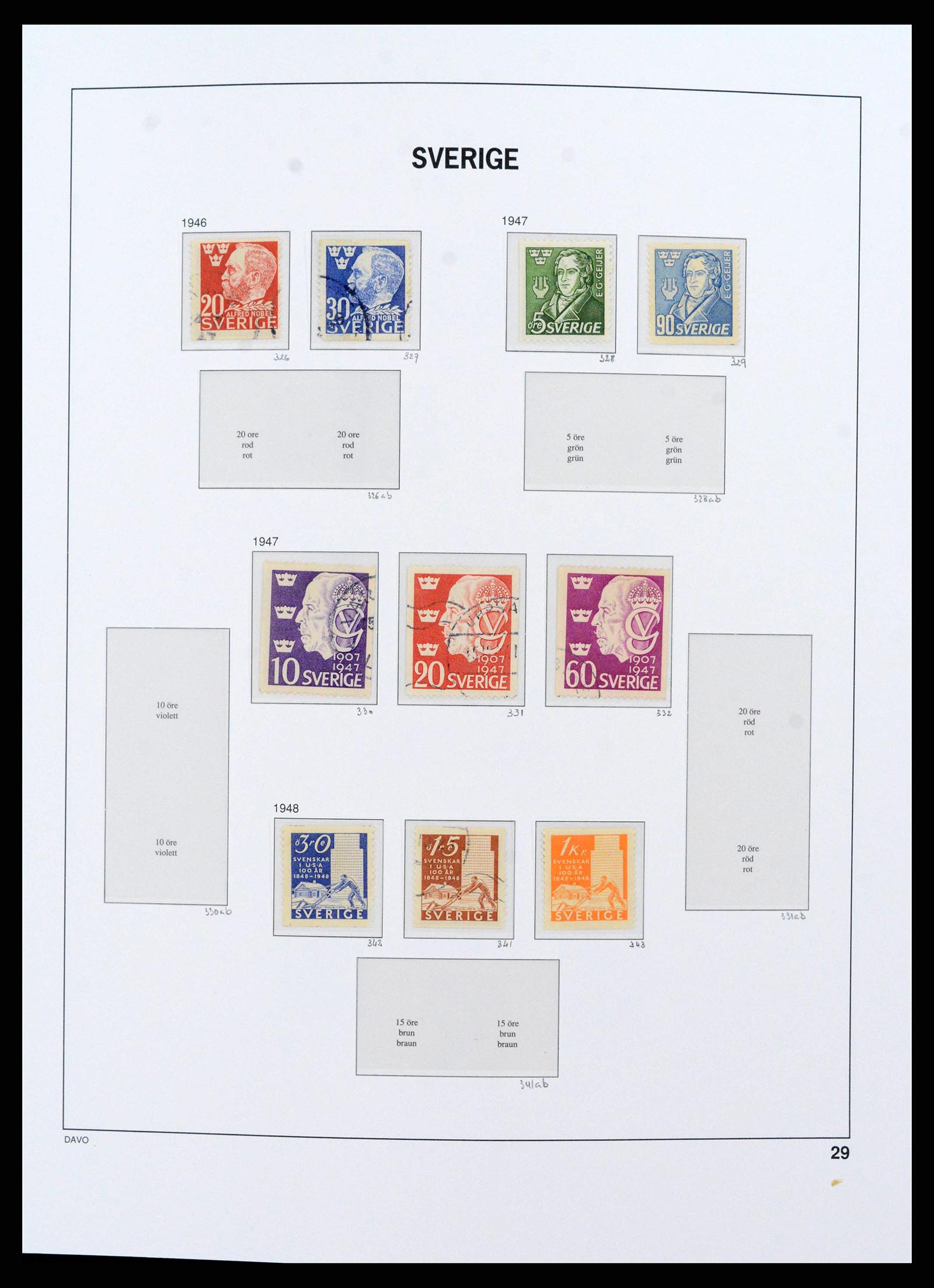 38151 0030 - Stamp collection 38151 Sweden 1855-2016.