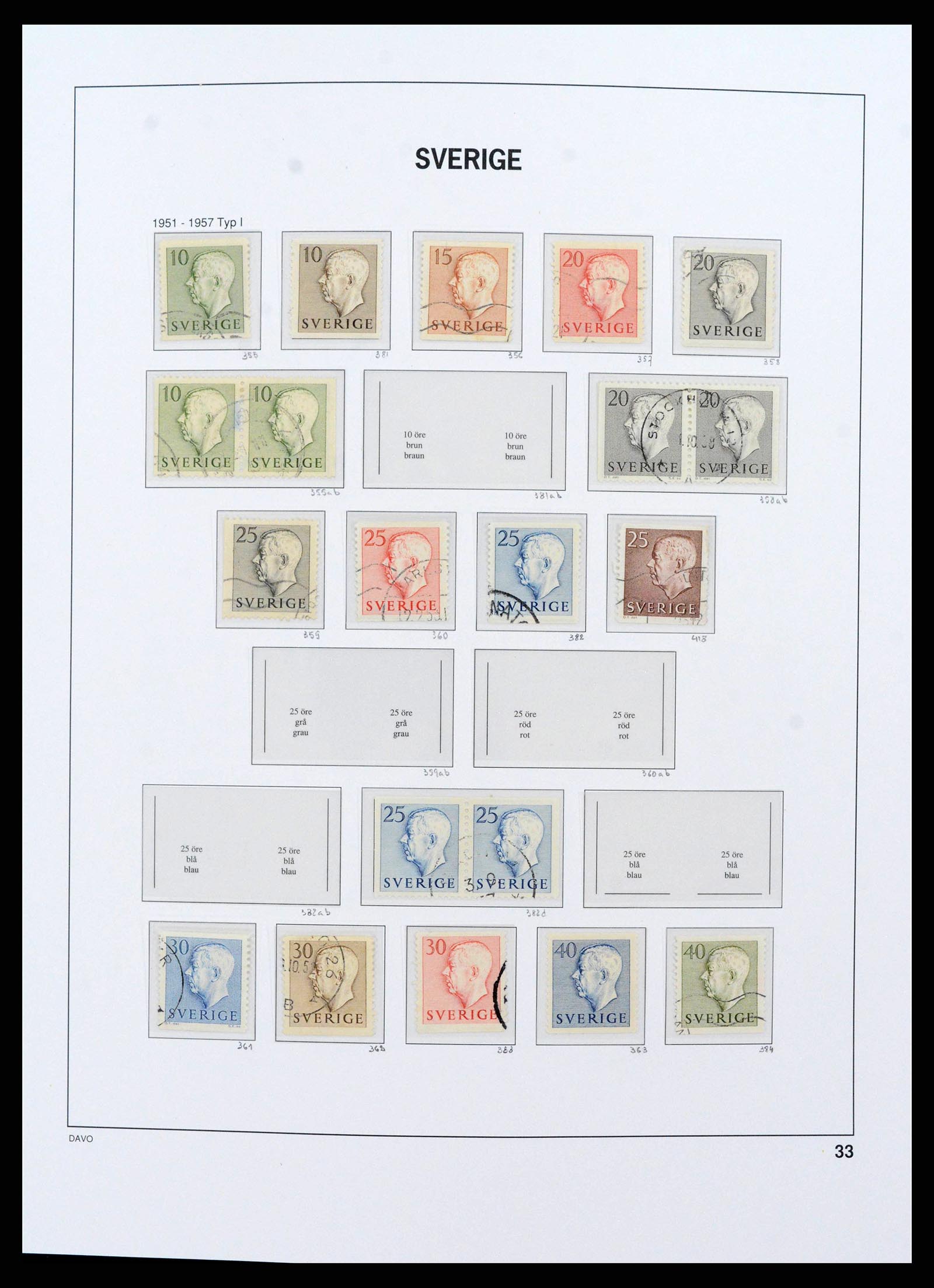 38151 0034 - Postzegelverzameling 38151 Zweden 1855-2016.