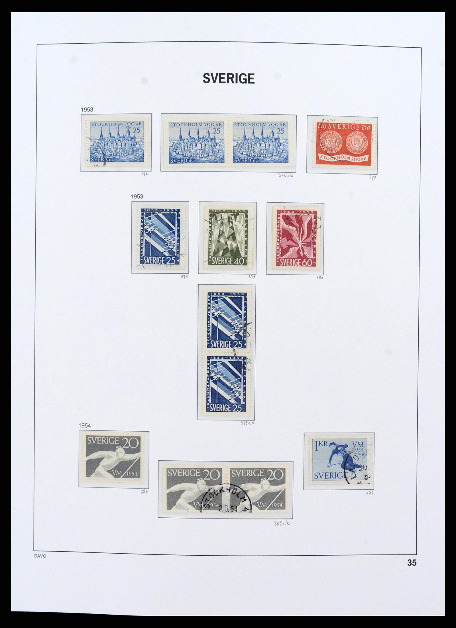 38151 0036 - Postzegelverzameling 38151 Zweden 1855-2016.