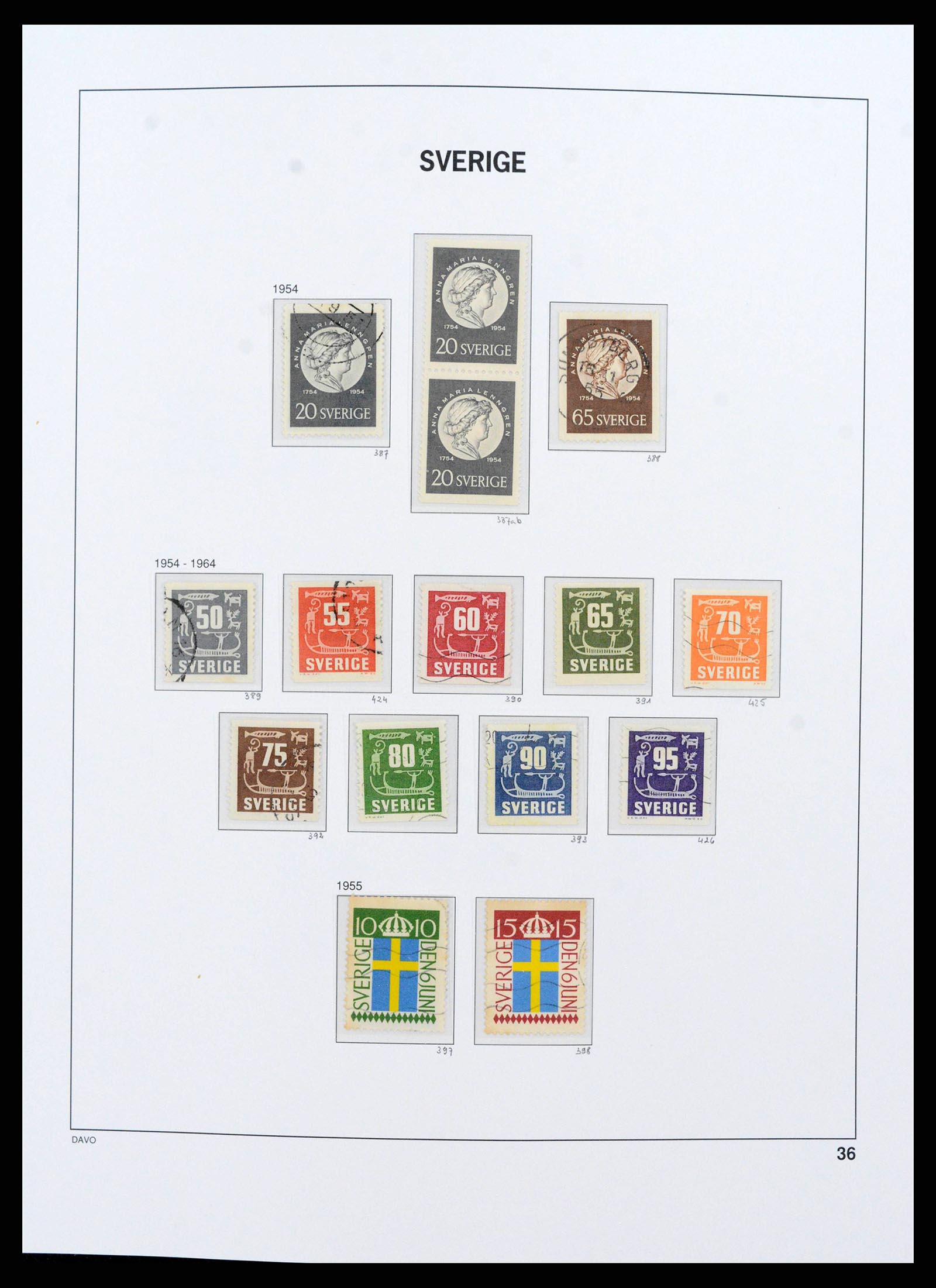 38151 0037 - Postzegelverzameling 38151 Zweden 1855-2016.