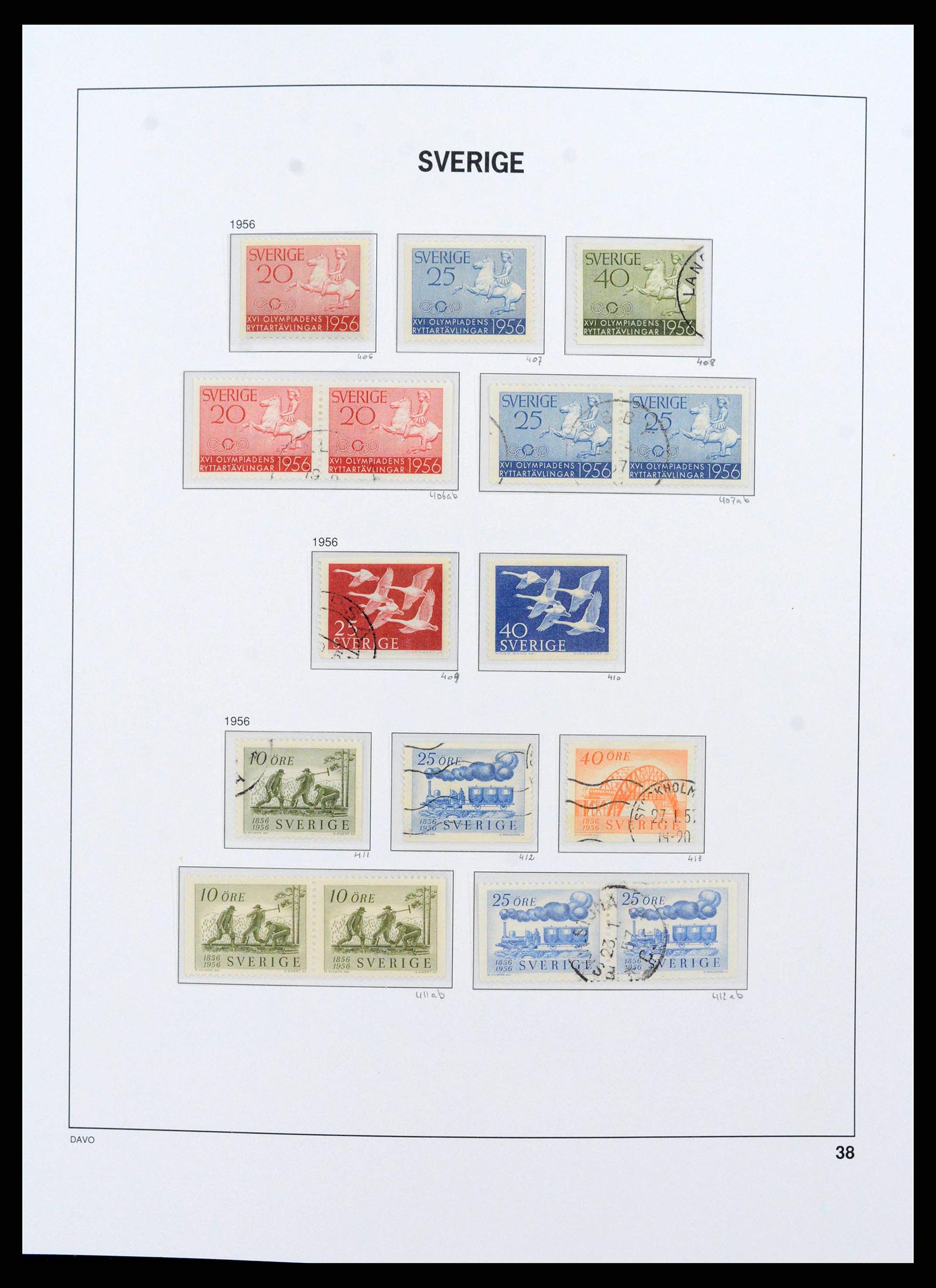38151 0039 - Postzegelverzameling 38151 Zweden 1855-2016.