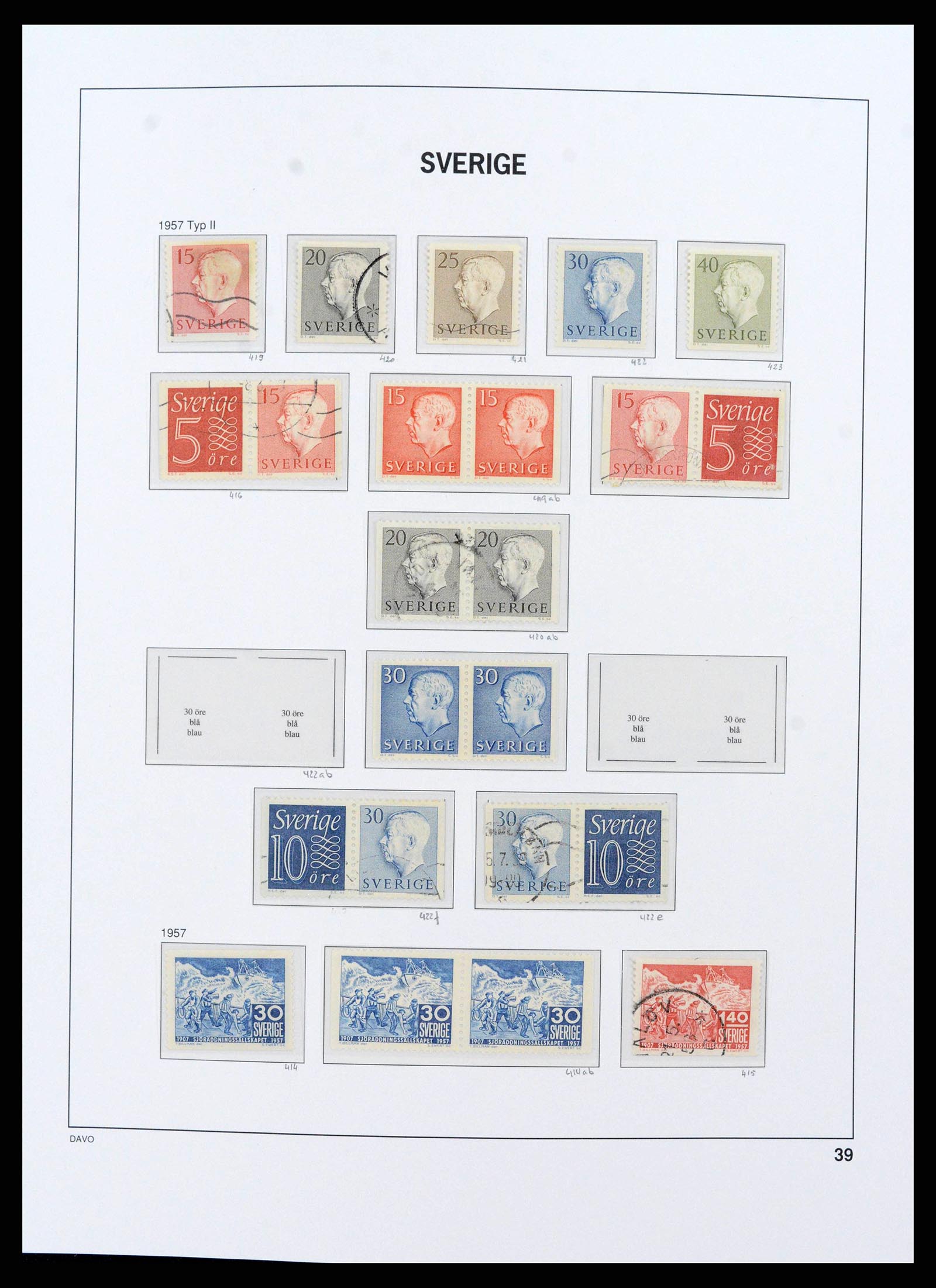 38151 0040 - Postzegelverzameling 38151 Zweden 1855-2016.