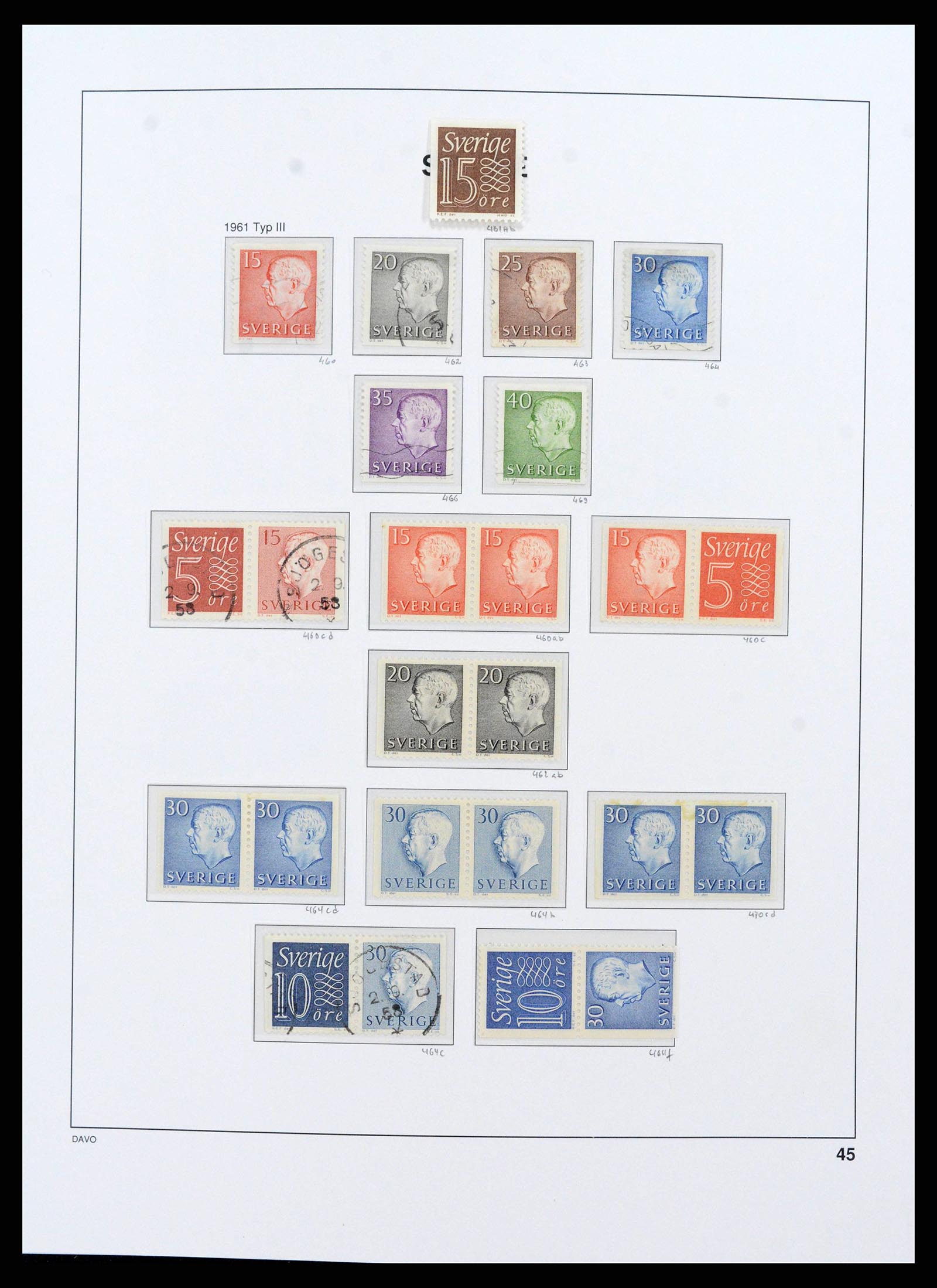 38151 0046 - Postzegelverzameling 38151 Zweden 1855-2016.