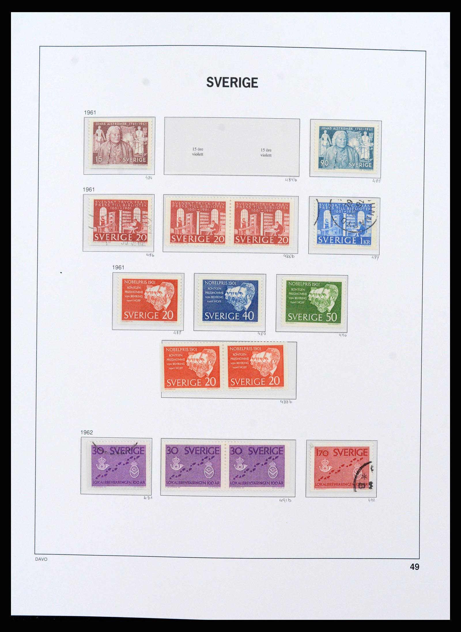 38151 0050 - Postzegelverzameling 38151 Zweden 1855-2016.