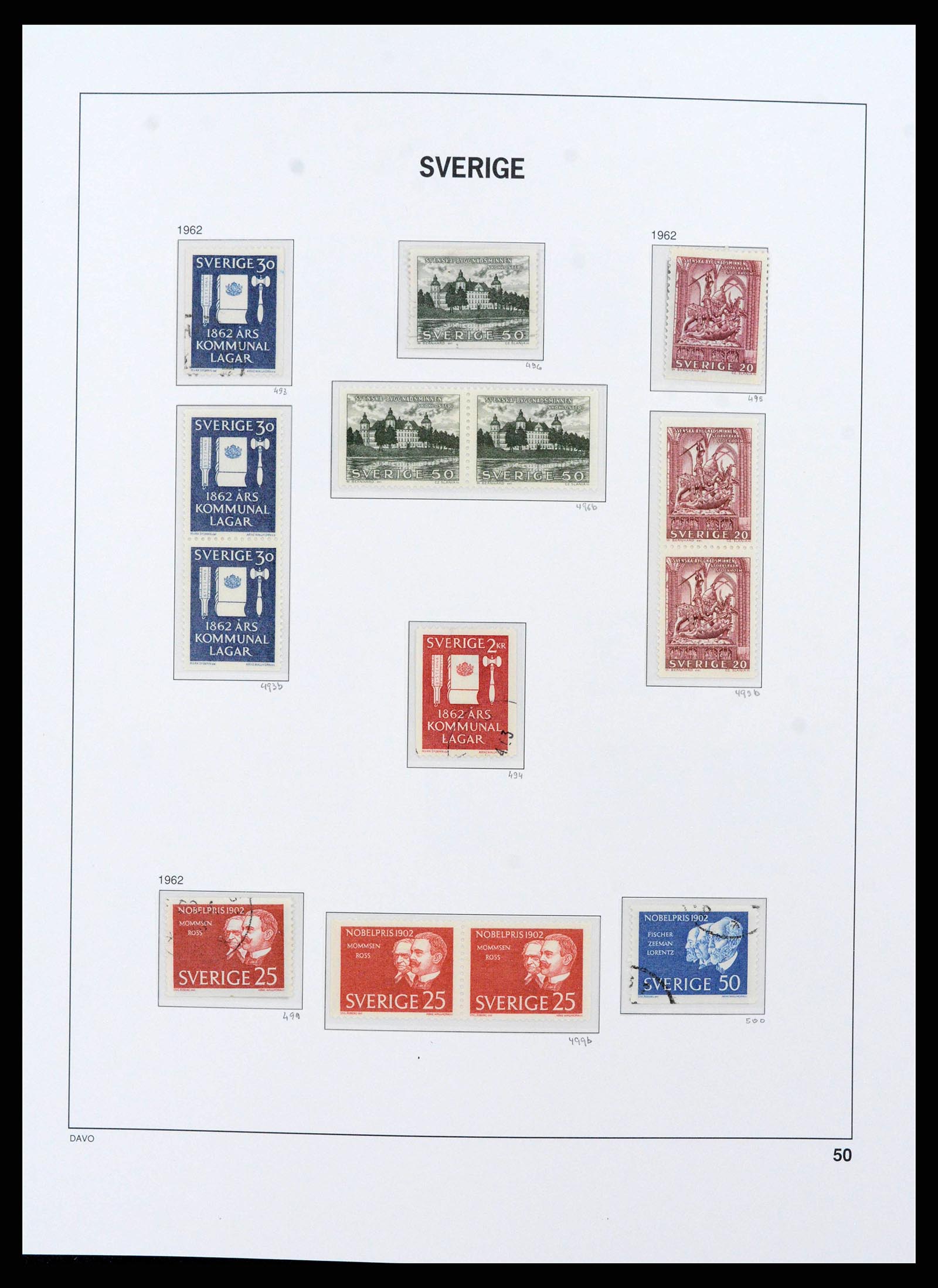 38151 0051 - Postzegelverzameling 38151 Zweden 1855-2016.