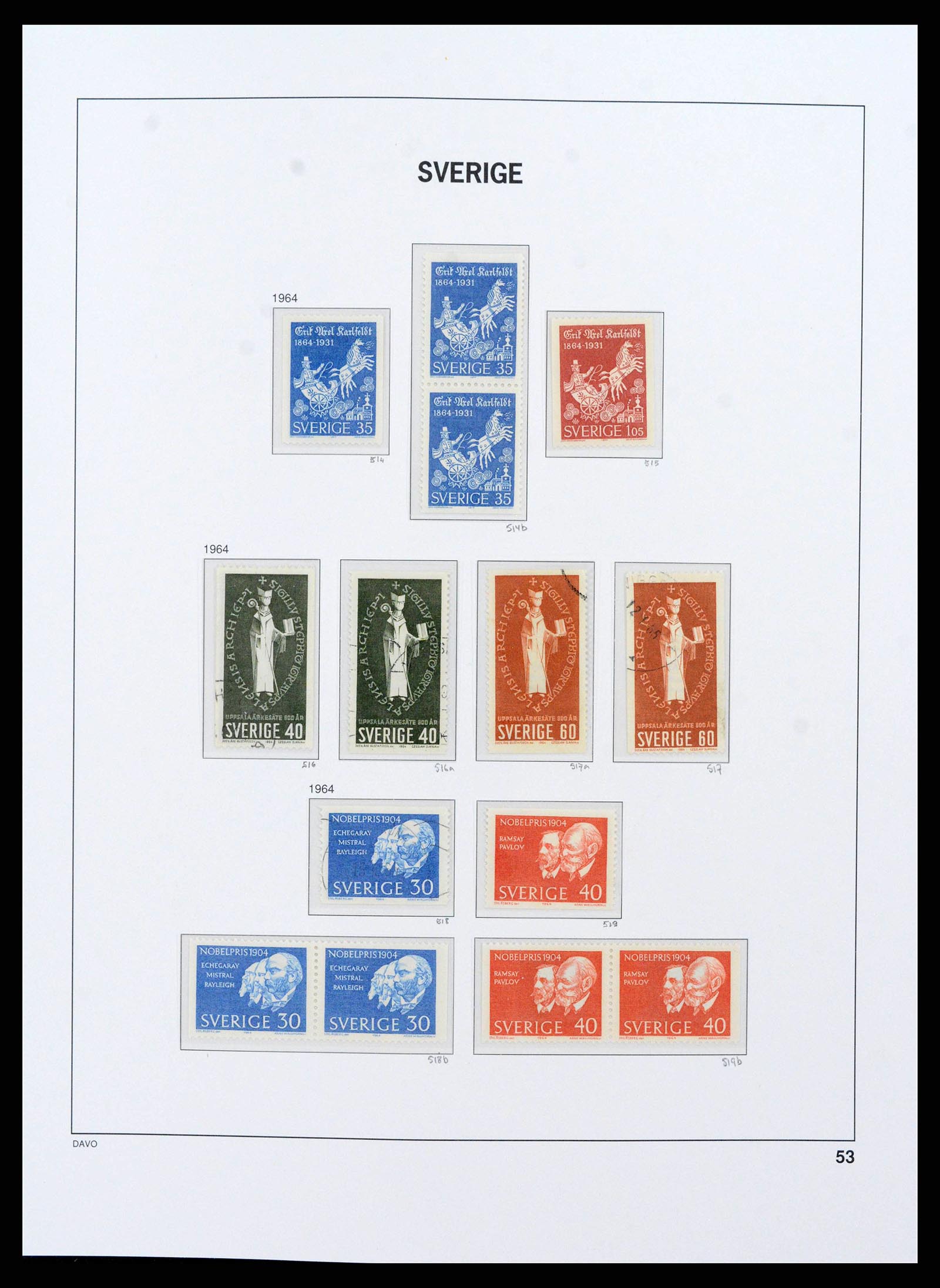 38151 0054 - Stamp collection 38151 Sweden 1855-2016.