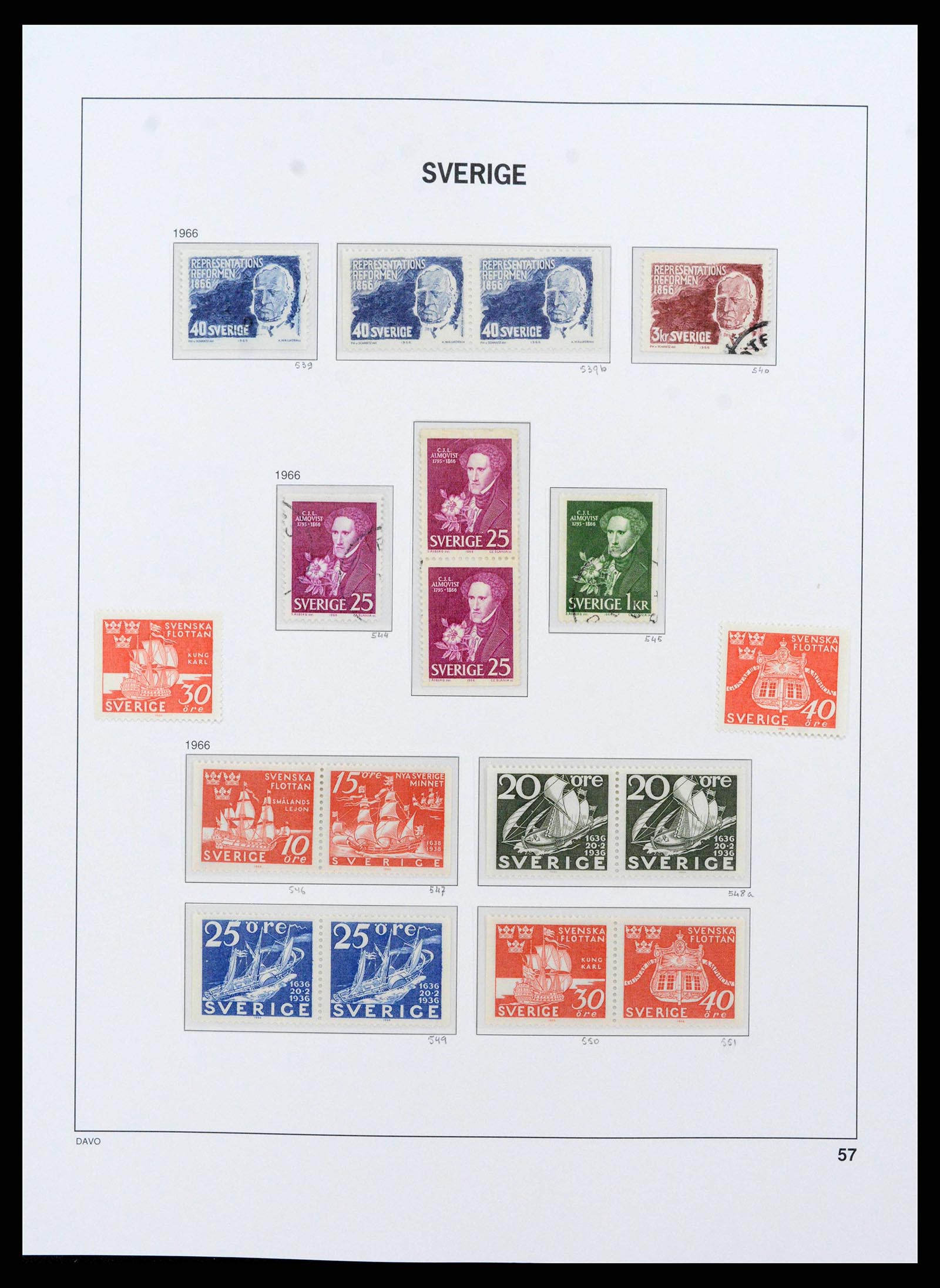 38151 0058 - Stamp collection 38151 Sweden 1855-2016.