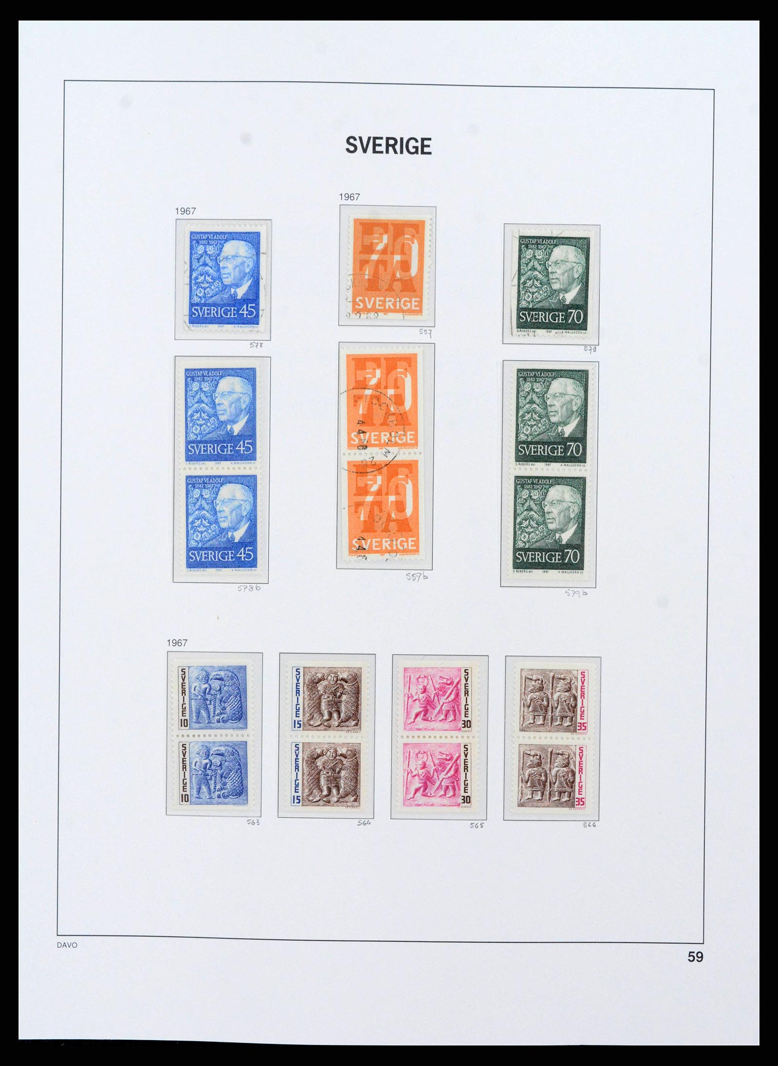 38151 0060 - Postzegelverzameling 38151 Zweden 1855-2016.