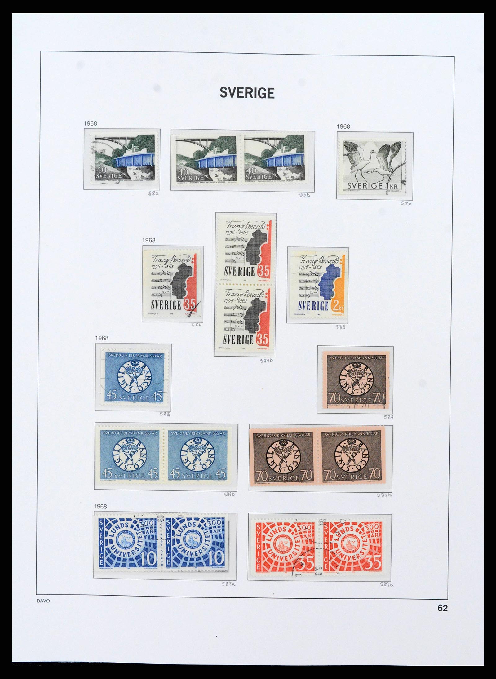 38151 0063 - Postzegelverzameling 38151 Zweden 1855-2016.