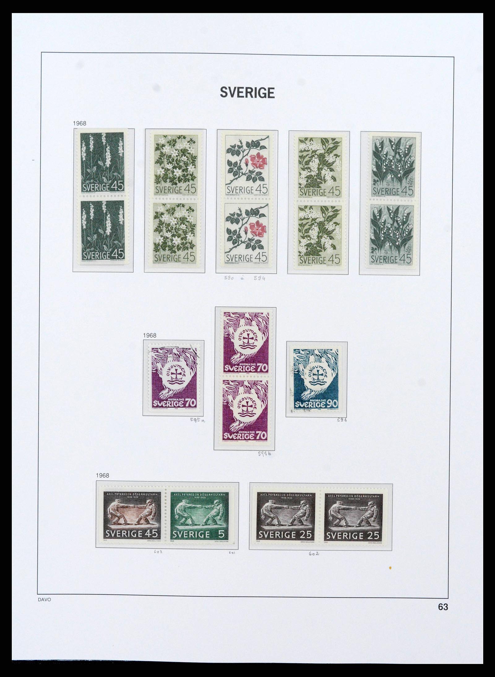 38151 0064 - Postzegelverzameling 38151 Zweden 1855-2016.