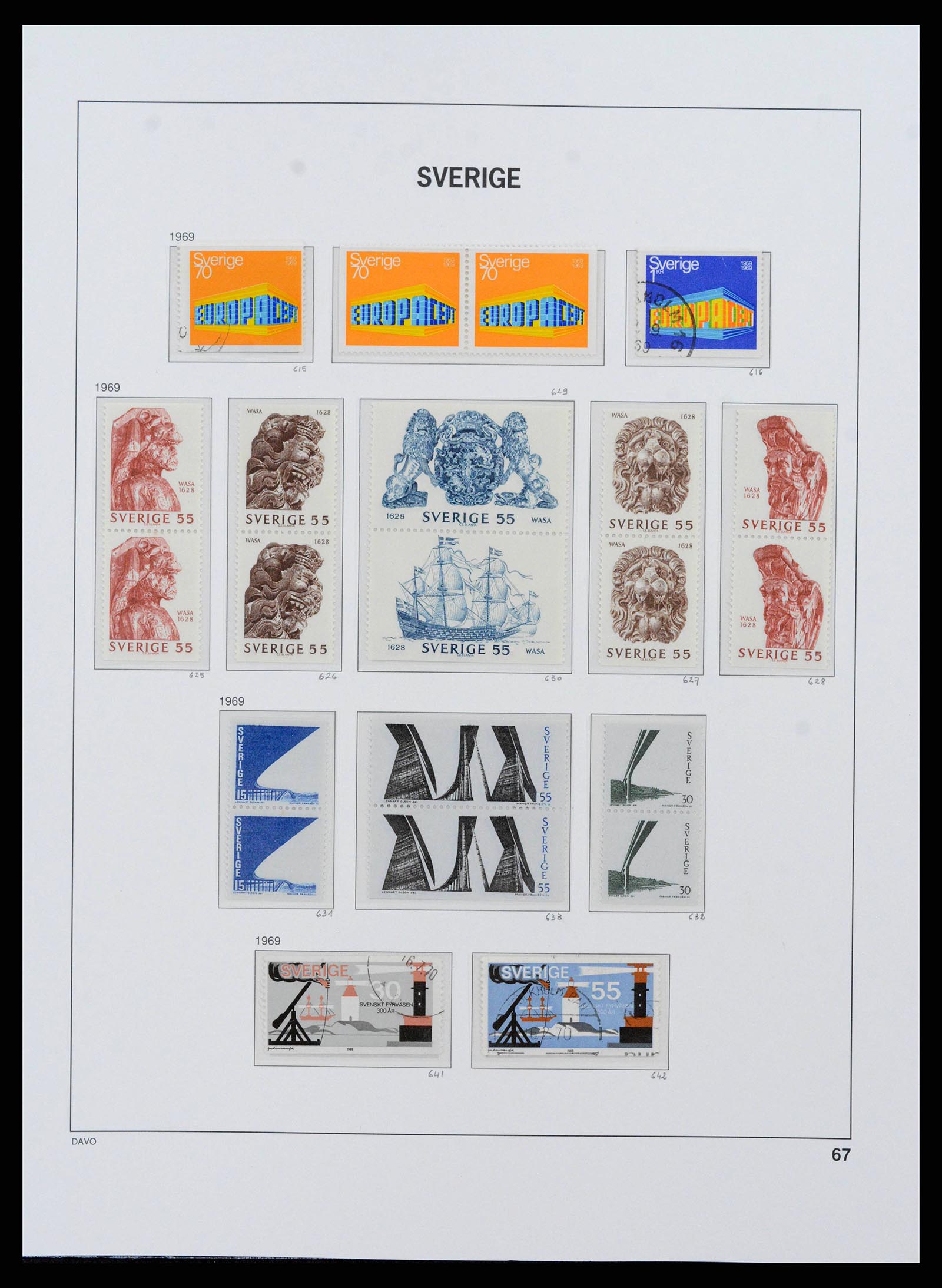 38151 0068 - Stamp collection 38151 Sweden 1855-2016.