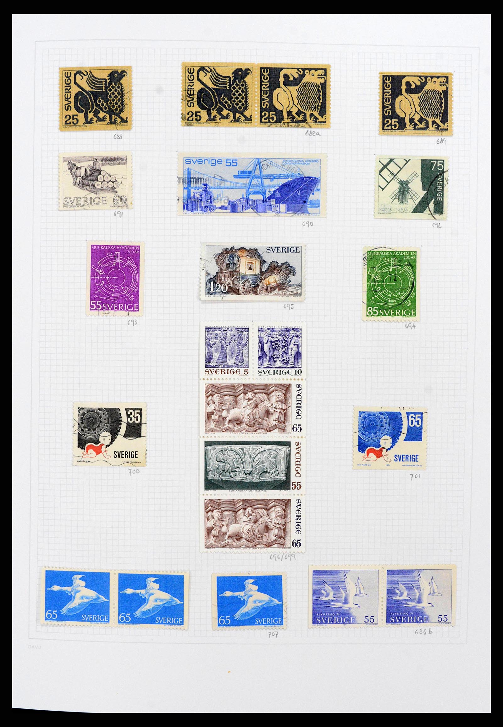 38151 0080 - Postzegelverzameling 38151 Zweden 1855-2016.