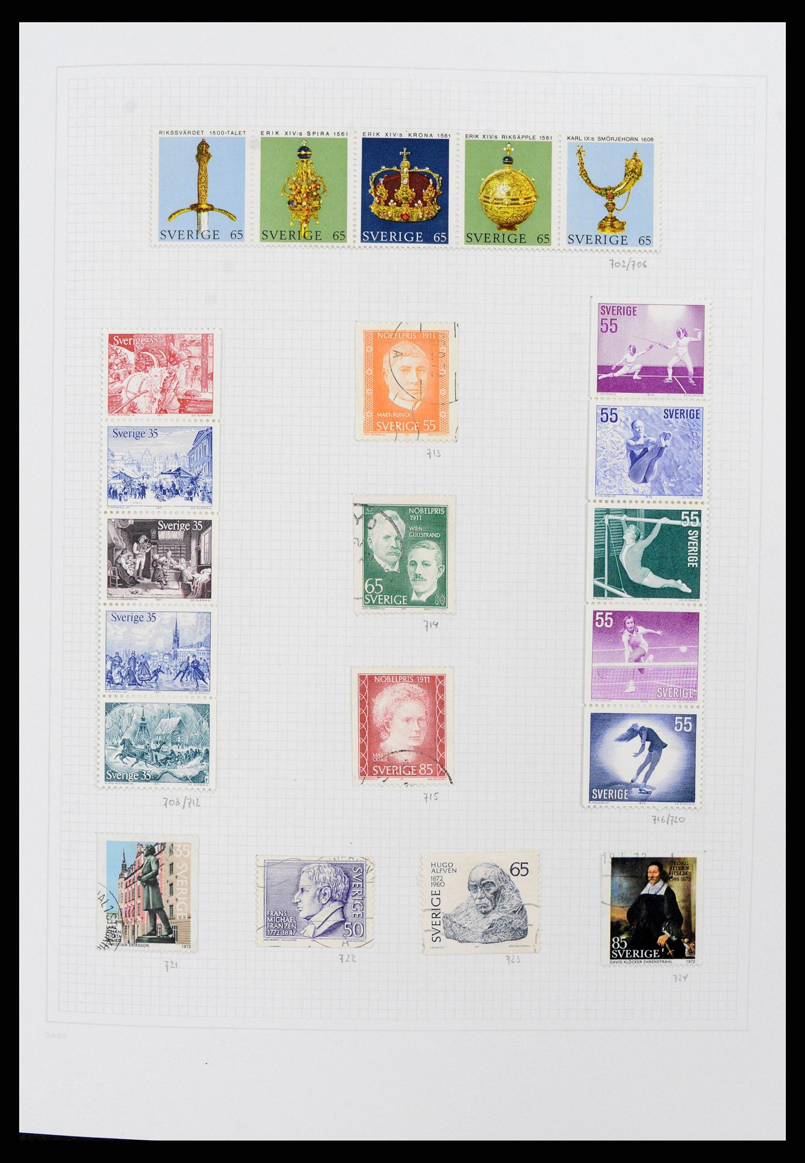 38151 0081 - Postzegelverzameling 38151 Zweden 1855-2016.