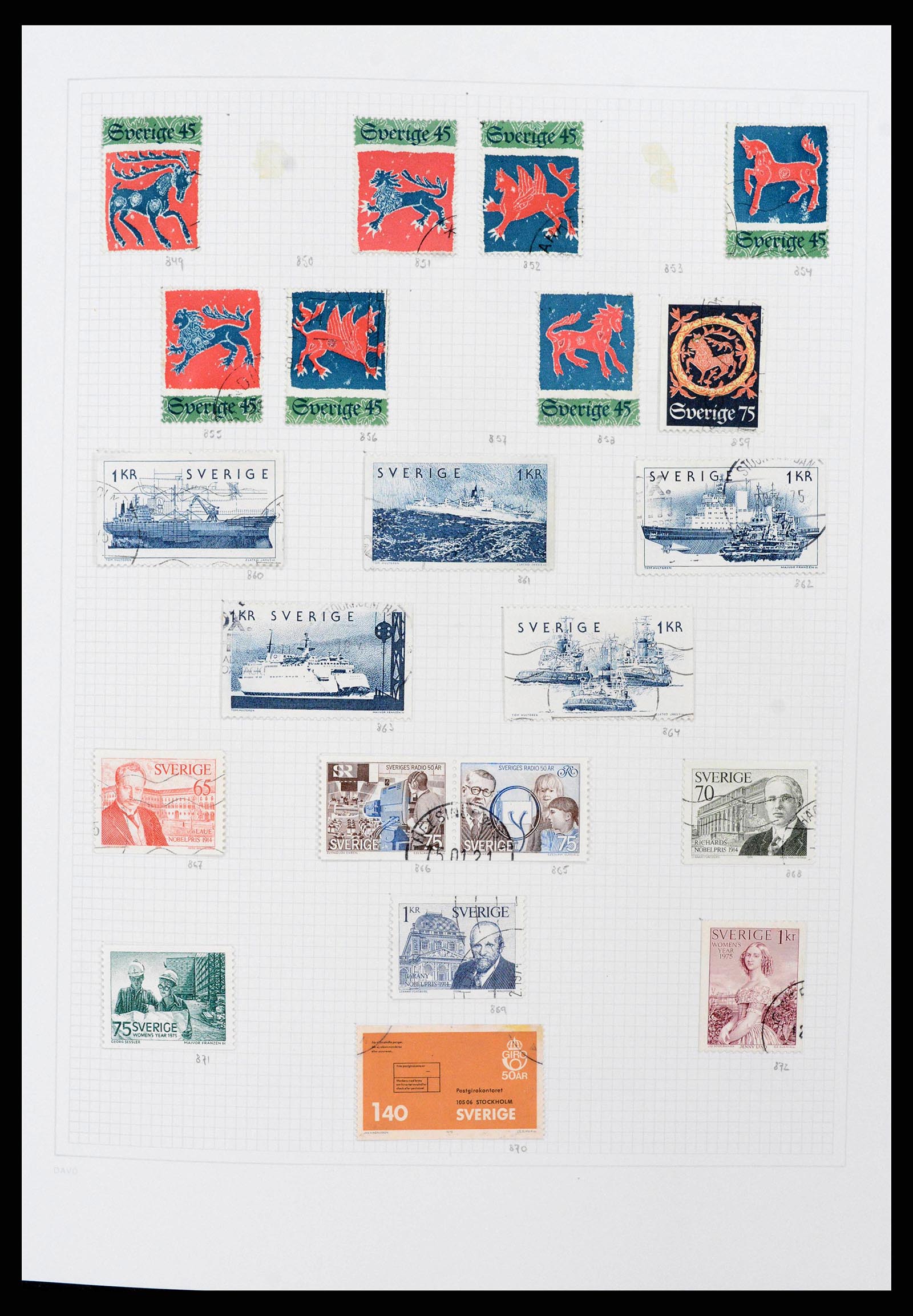 38151 0089 - Postzegelverzameling 38151 Zweden 1855-2016.