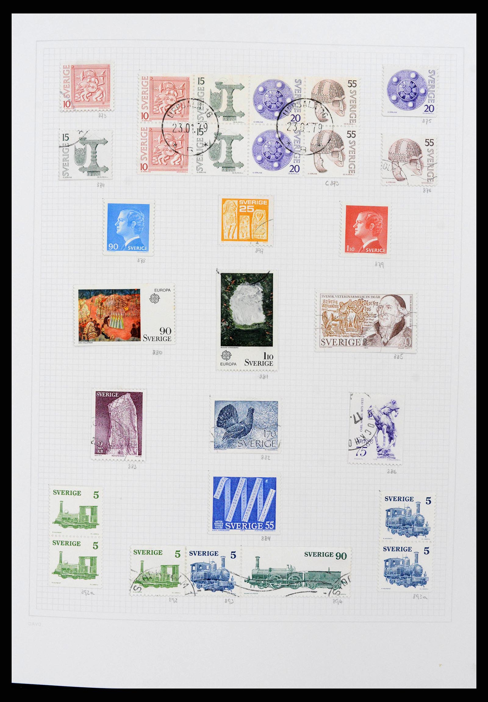 38151 0090 - Postzegelverzameling 38151 Zweden 1855-2016.