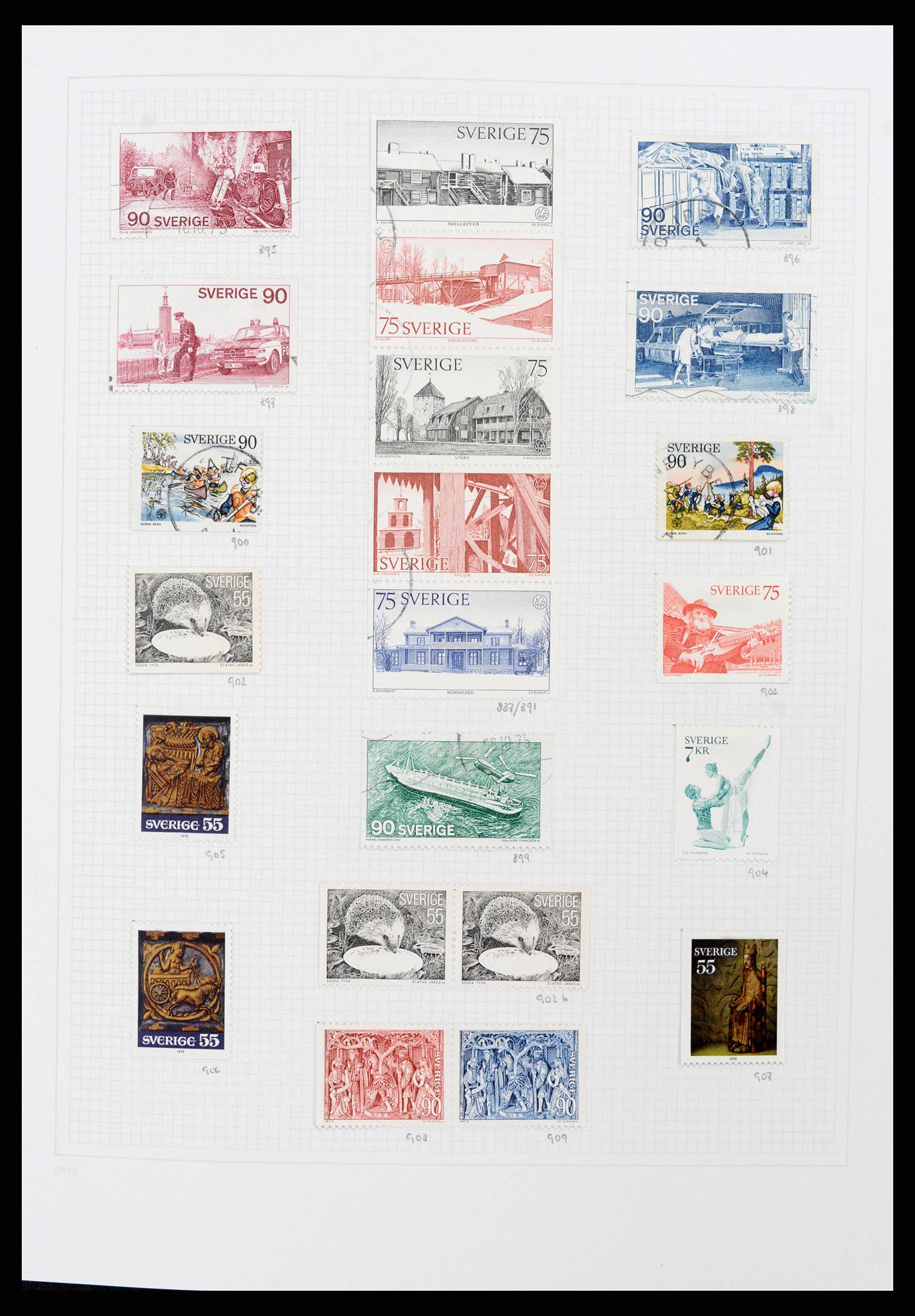 38151 0091 - Postzegelverzameling 38151 Zweden 1855-2016.