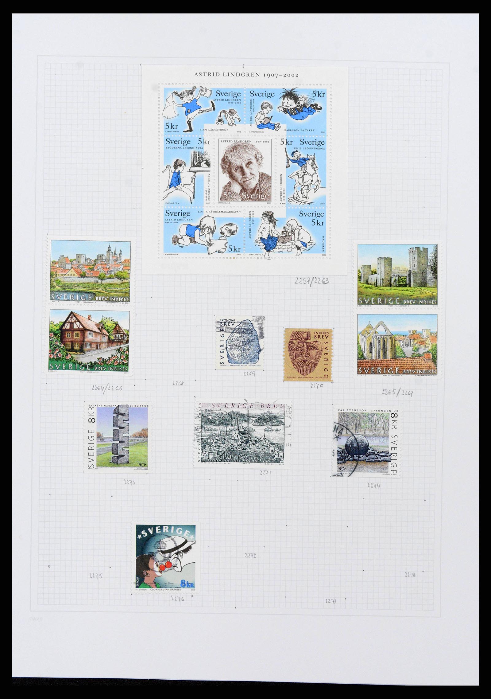 38151 0162 - Postzegelverzameling 38151 Zweden 1855-2016.