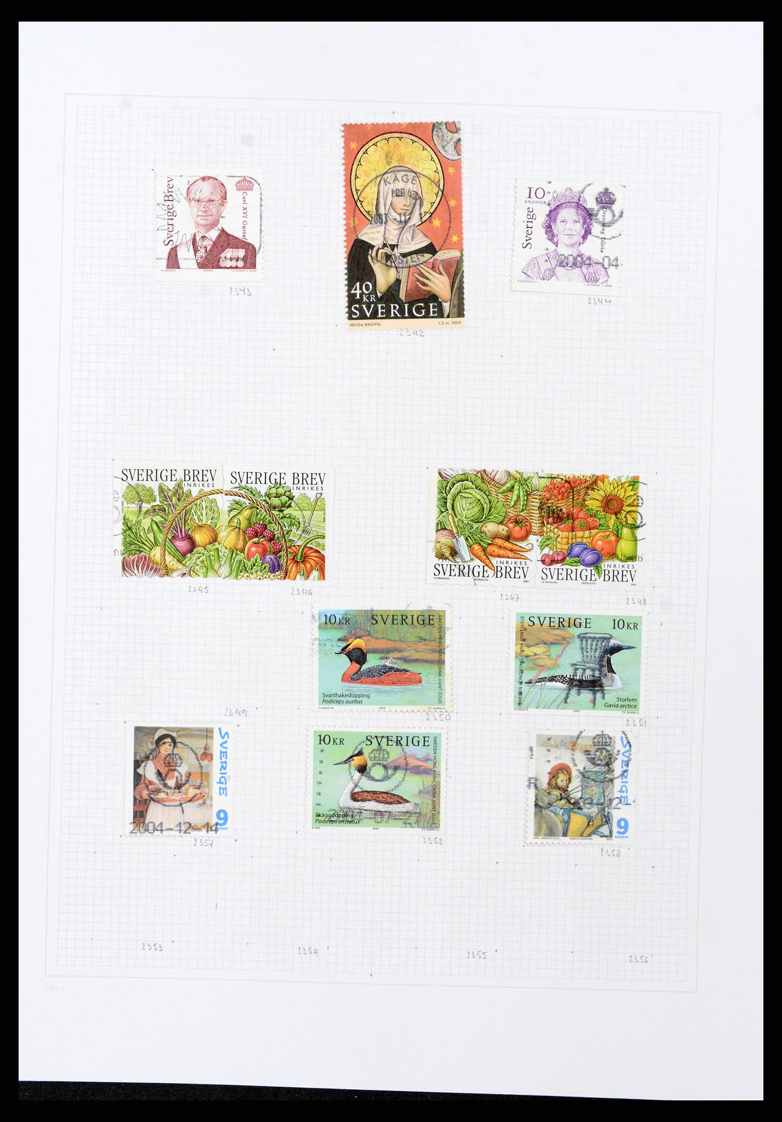 38151 0166 - Postzegelverzameling 38151 Zweden 1855-2016.